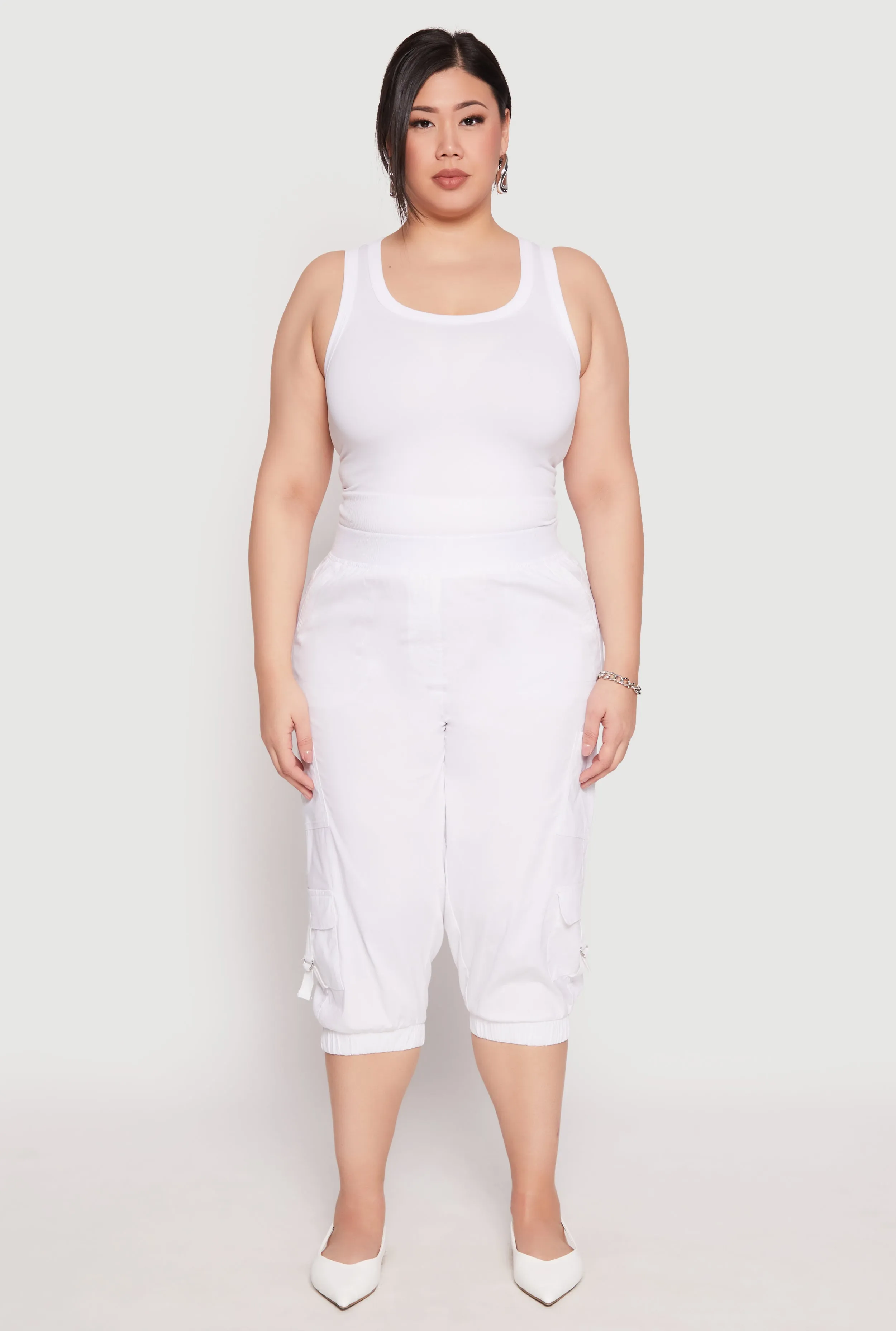 Plus Size Poplin Pull On Capri Pants sold by Rainbow