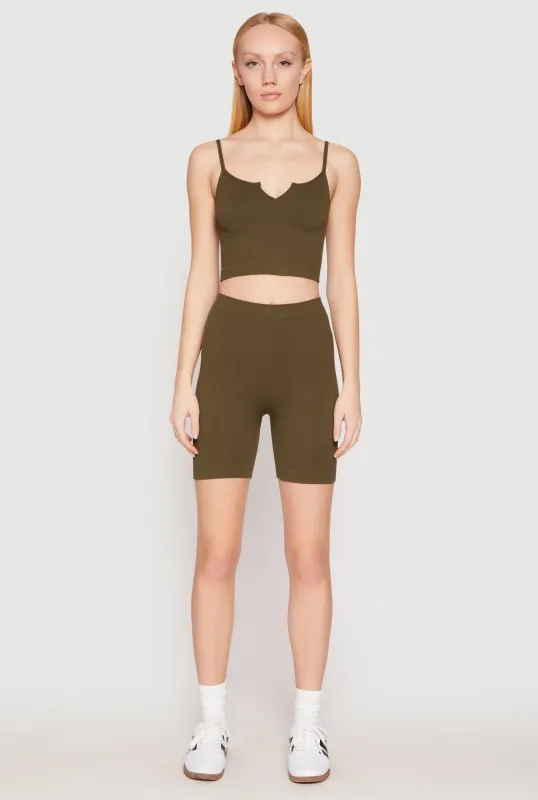 Seamless Notch Neck Cami and Biker Shorts sold by Rainbow