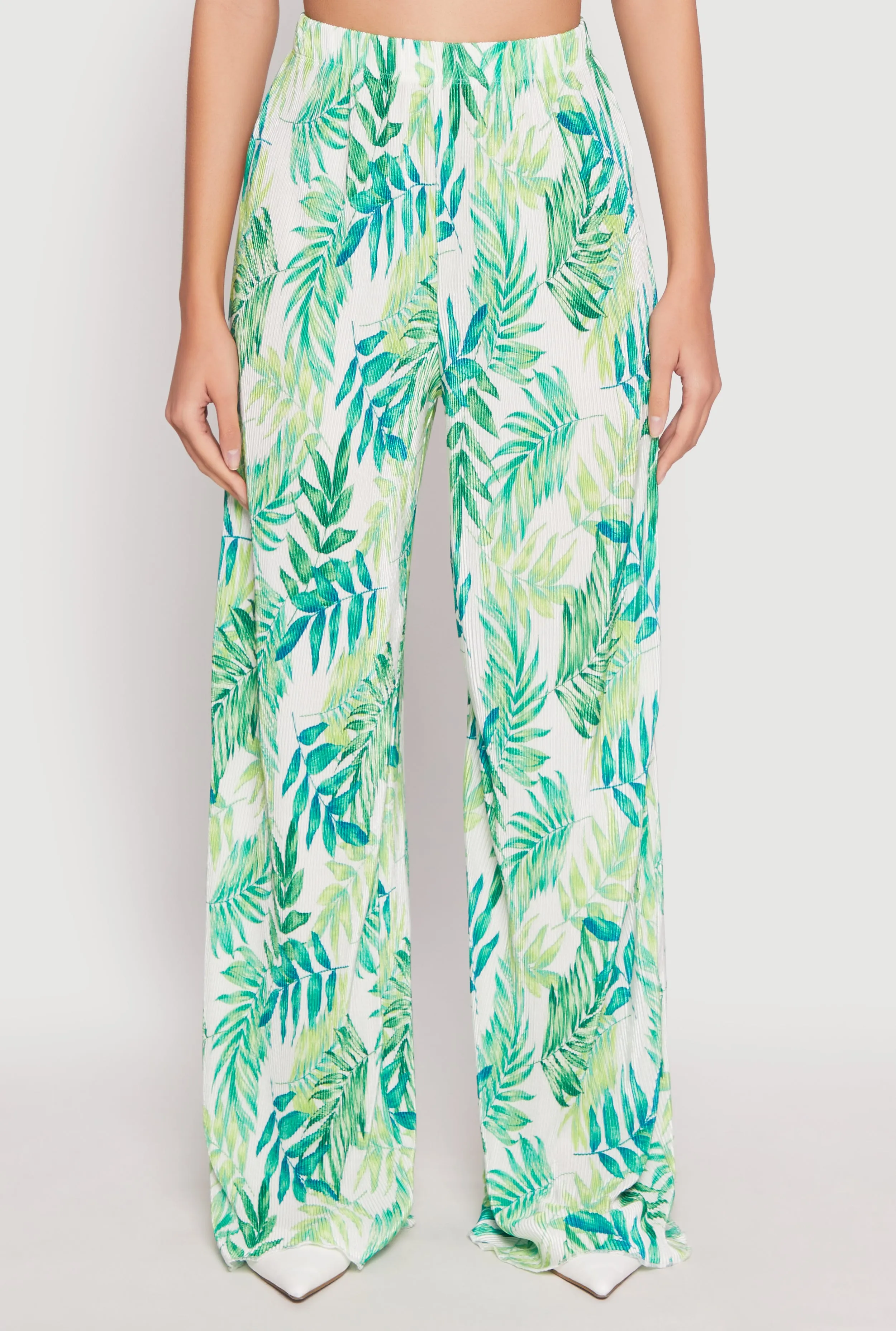 Almost Famous Plisse Tropical Print Palazzo Pants sold by Rainbow product image thumbnail 2