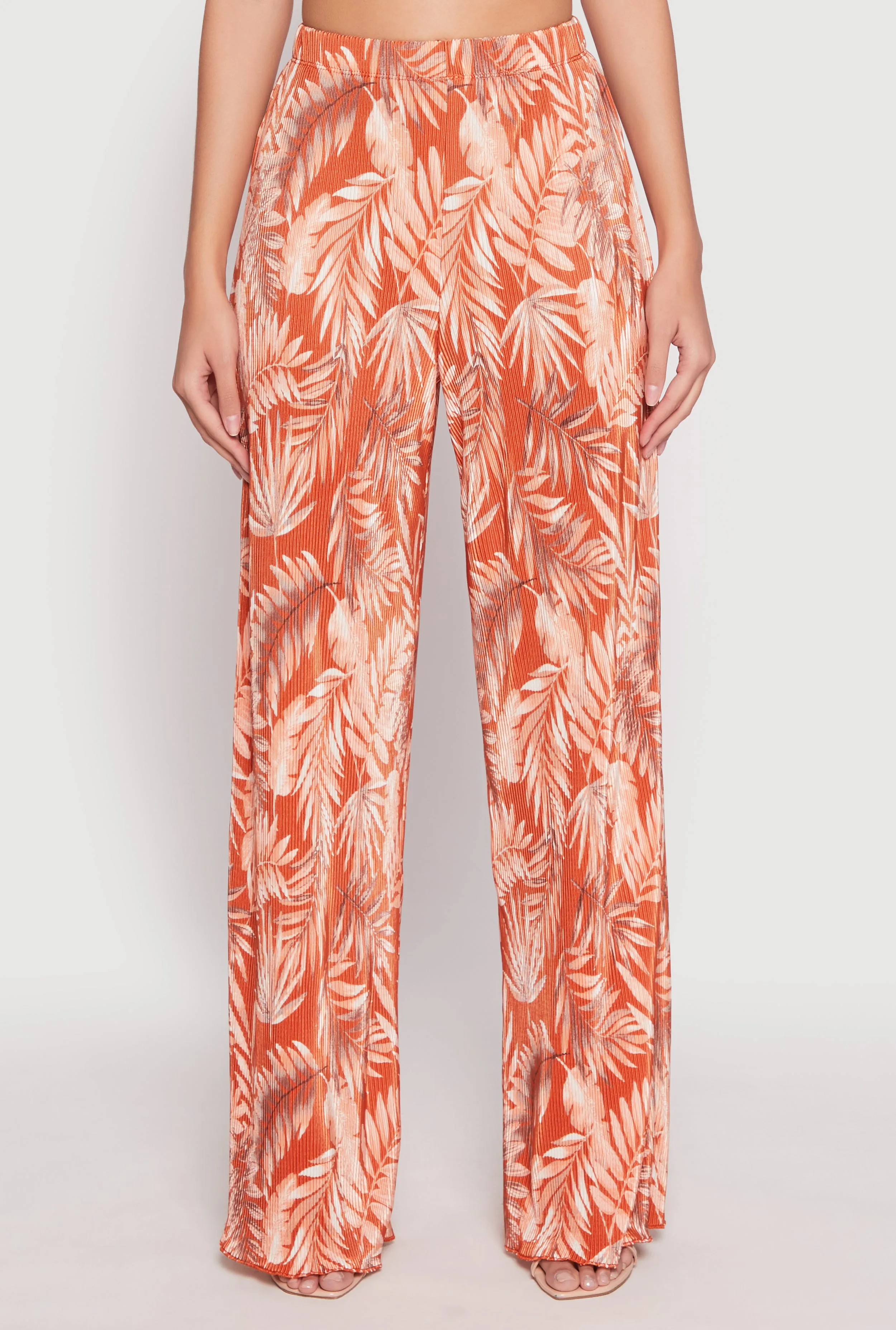 Almost Famous Plisse Tropical Print Palazzo Pants sold by Rainbow product image thumbnail 2