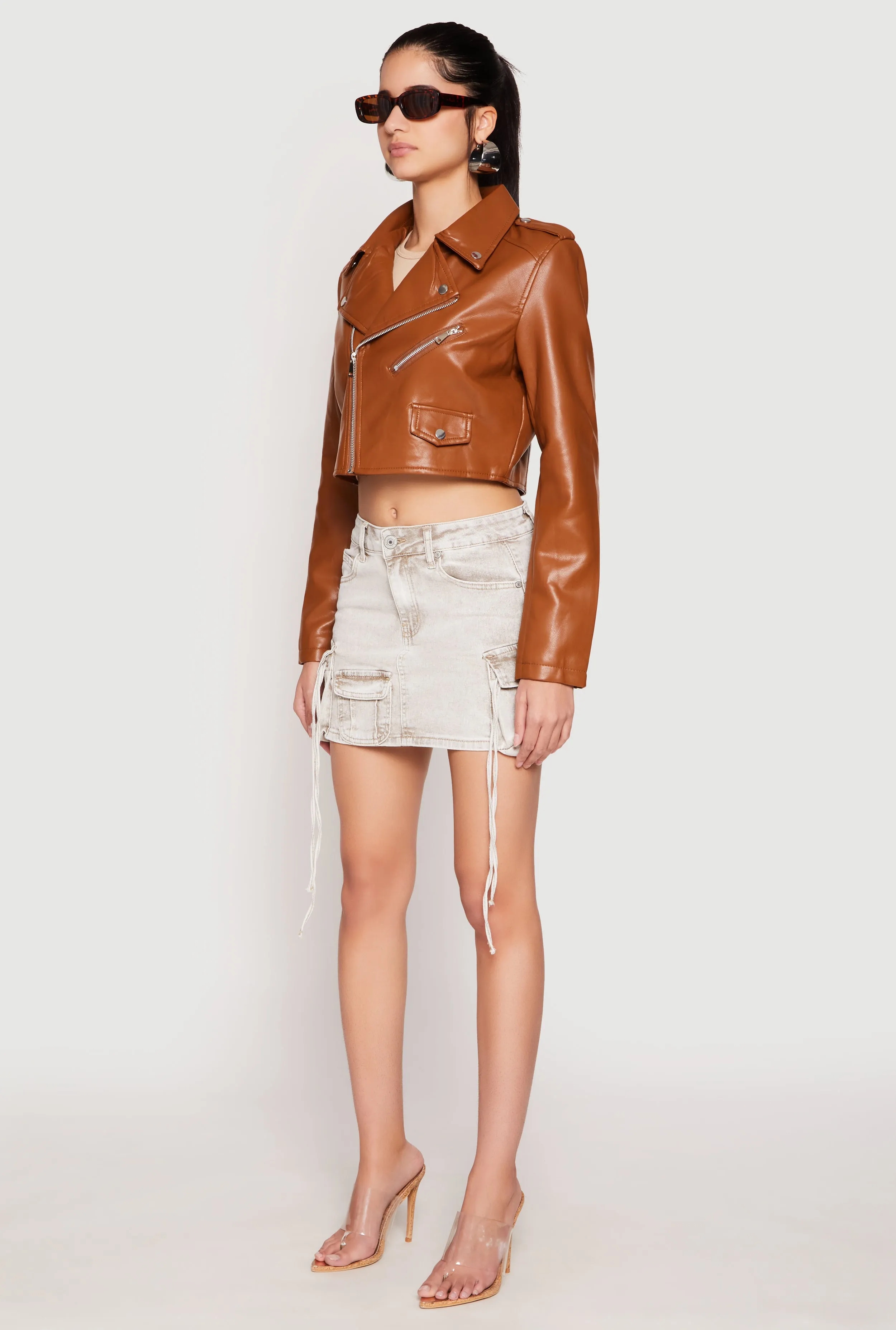 VIP Acid Wash Denim Cargo Skirt sold by Rainbow product image thumbnail 2