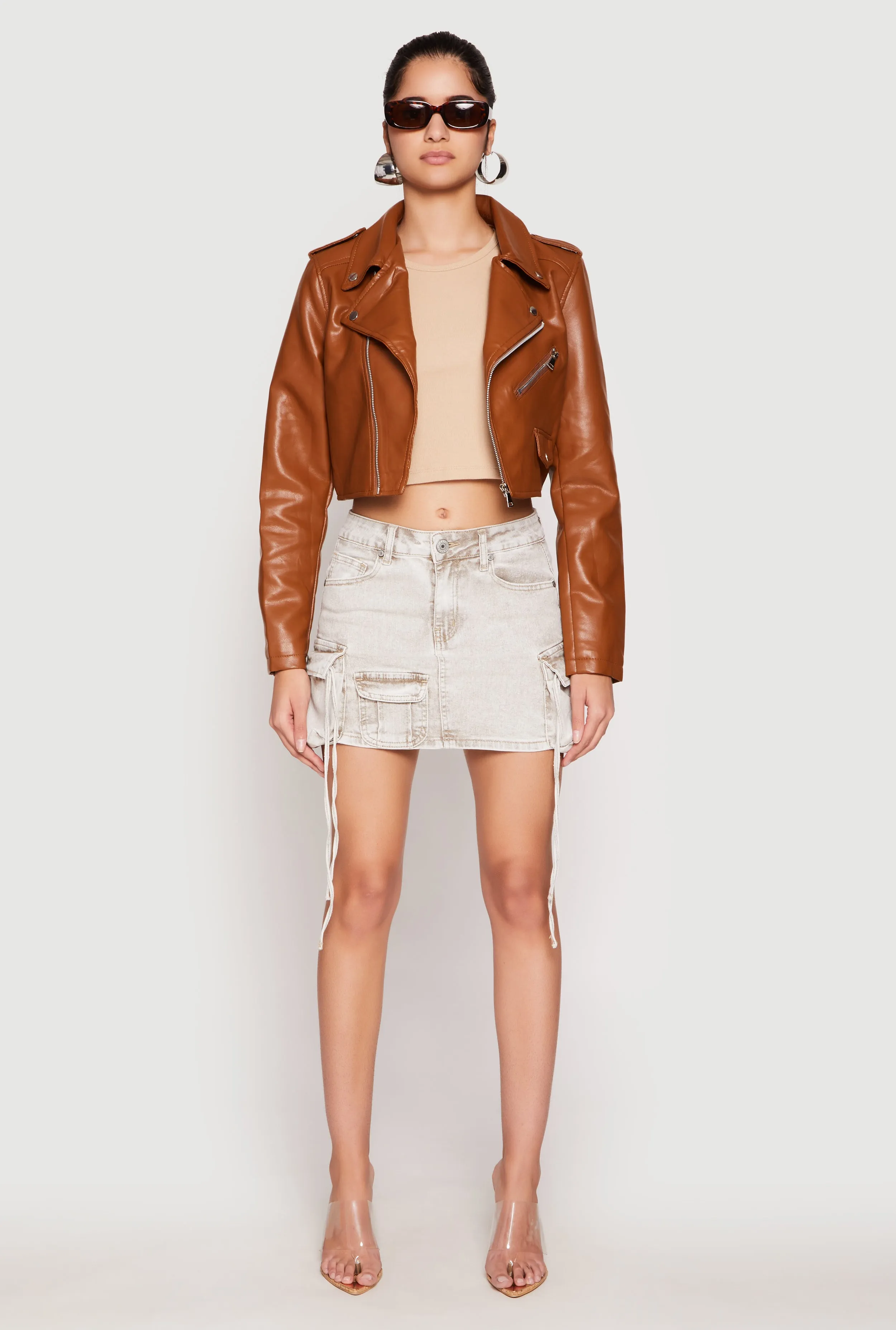 VIP Acid Wash Denim Cargo Skirt sold by Rainbow