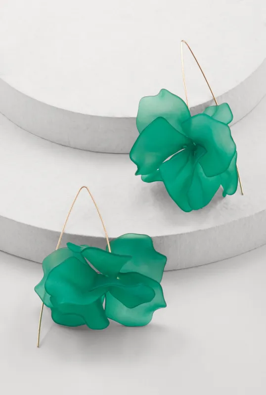3D Resin Rose Petal Dangle Earrings sold by Rainbow