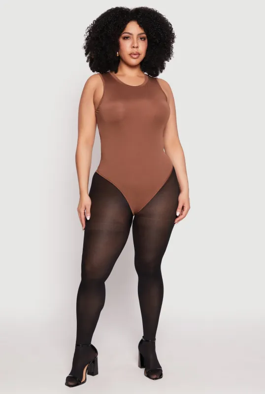 Plus Size Daisy Crew Neck Tank Bodysuit sold by Rainbow
