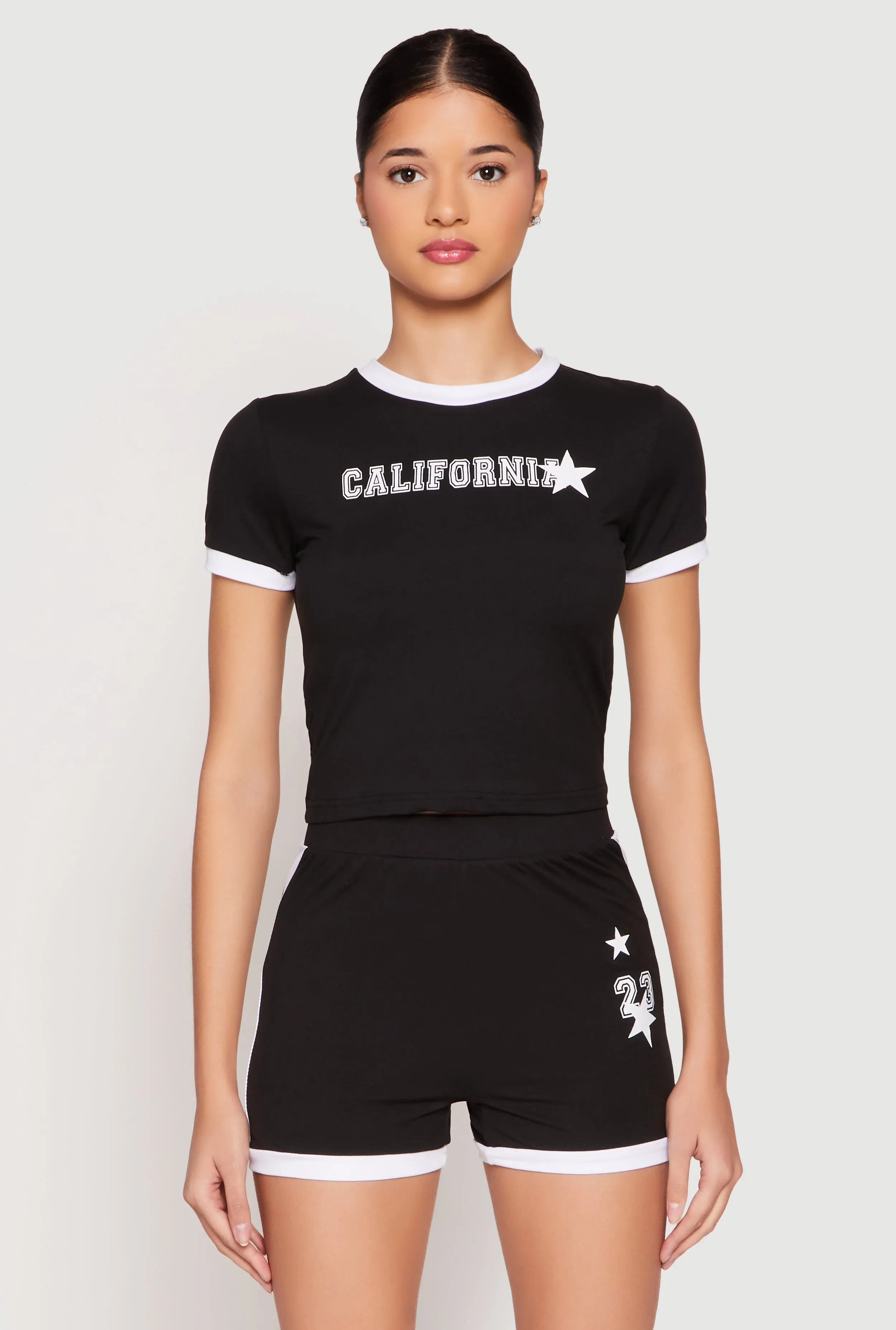 California Short Sleeve Crop Top sold by Rainbow