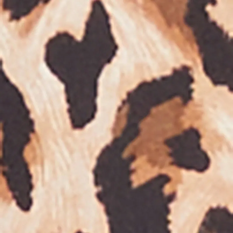 Satin Leopard Print Button Front Cropped Shirt sold by Rainbow product image thumbnail 4