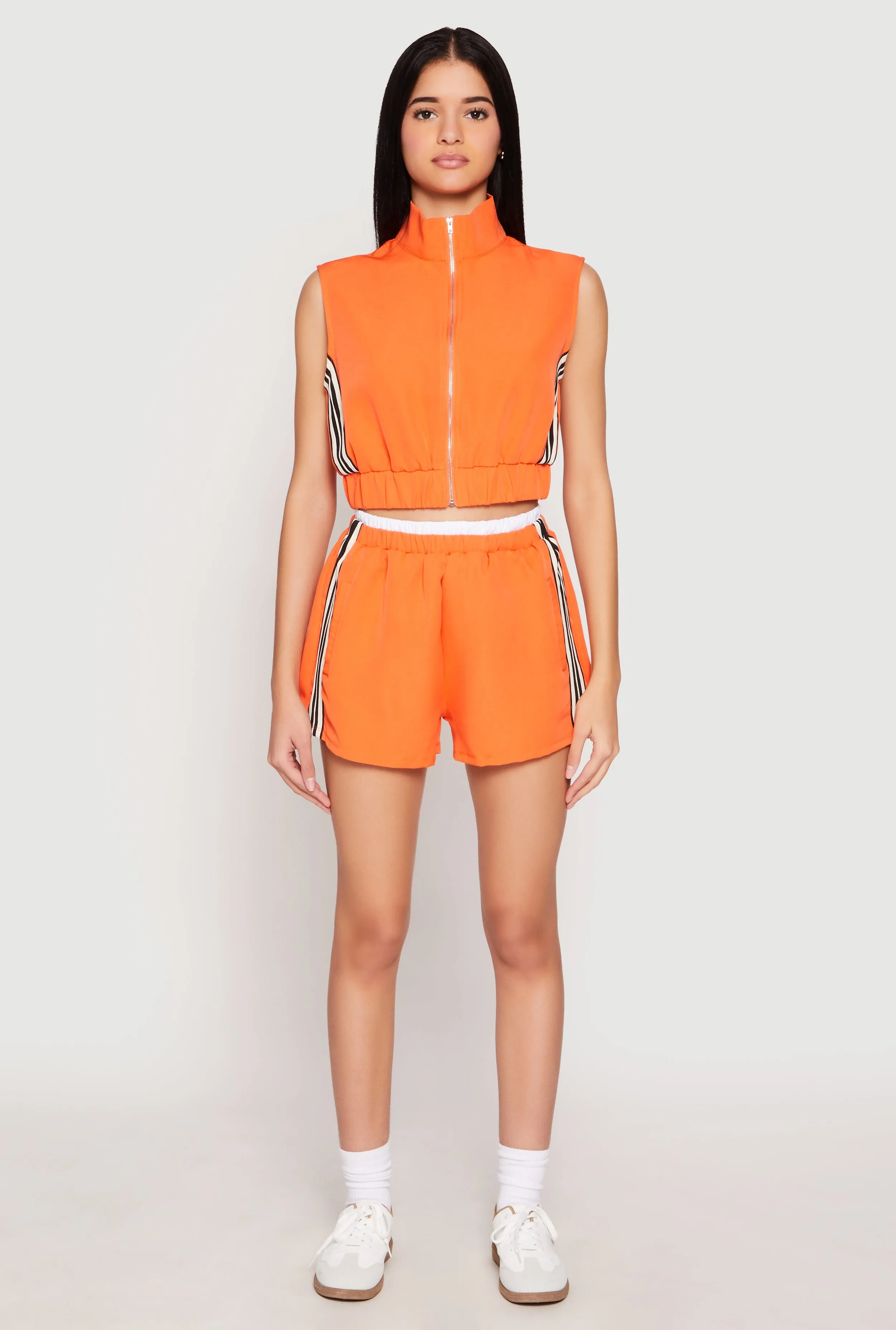 Side Stripe Sleeveless Zip Up Vest sold by Rainbow product image thumbnail 2