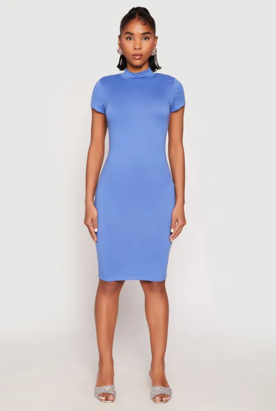 Soft Knit Mock Neck Dress sold by Rainbow