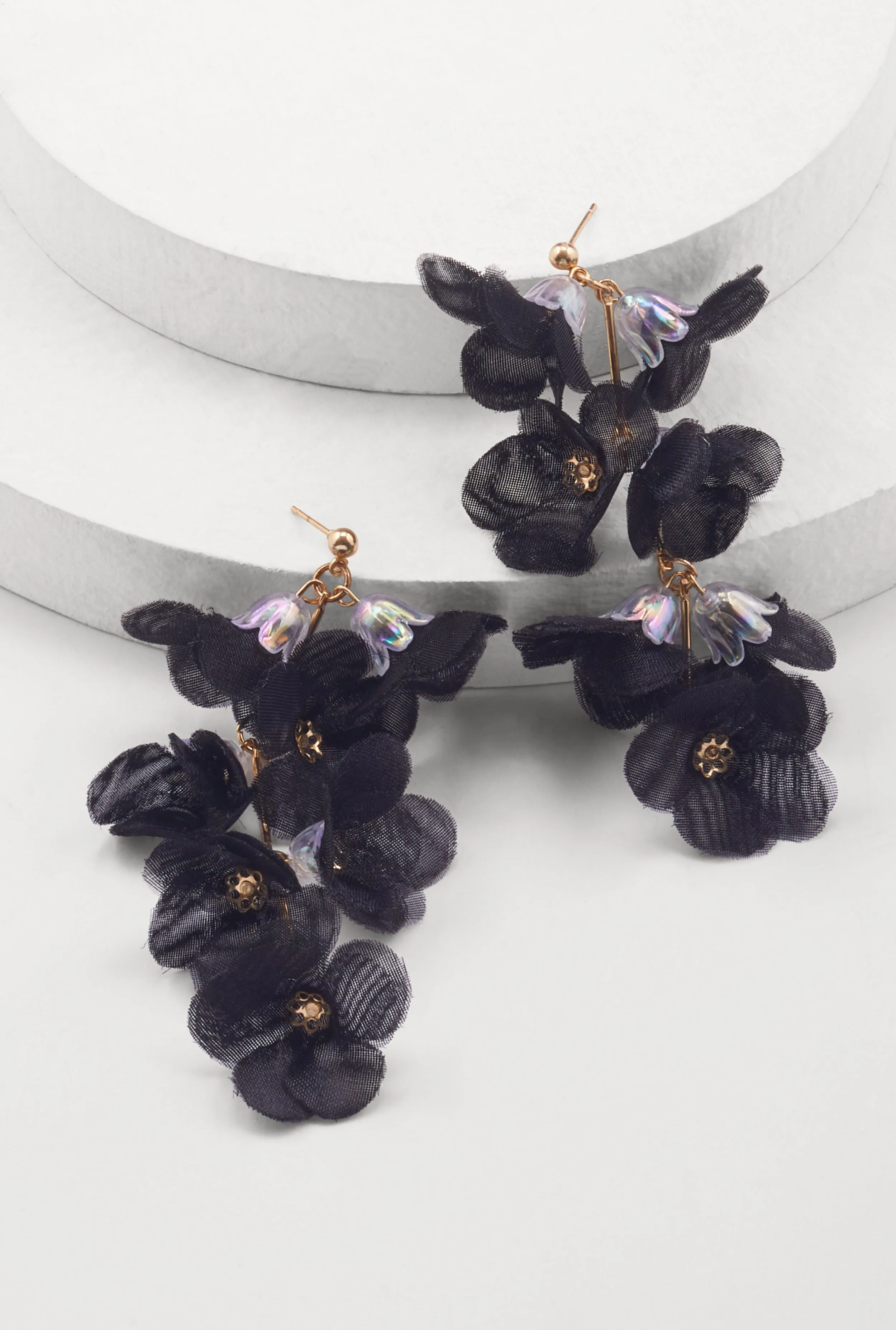 Tulle Floral Drop Earrings sold by Rainbow