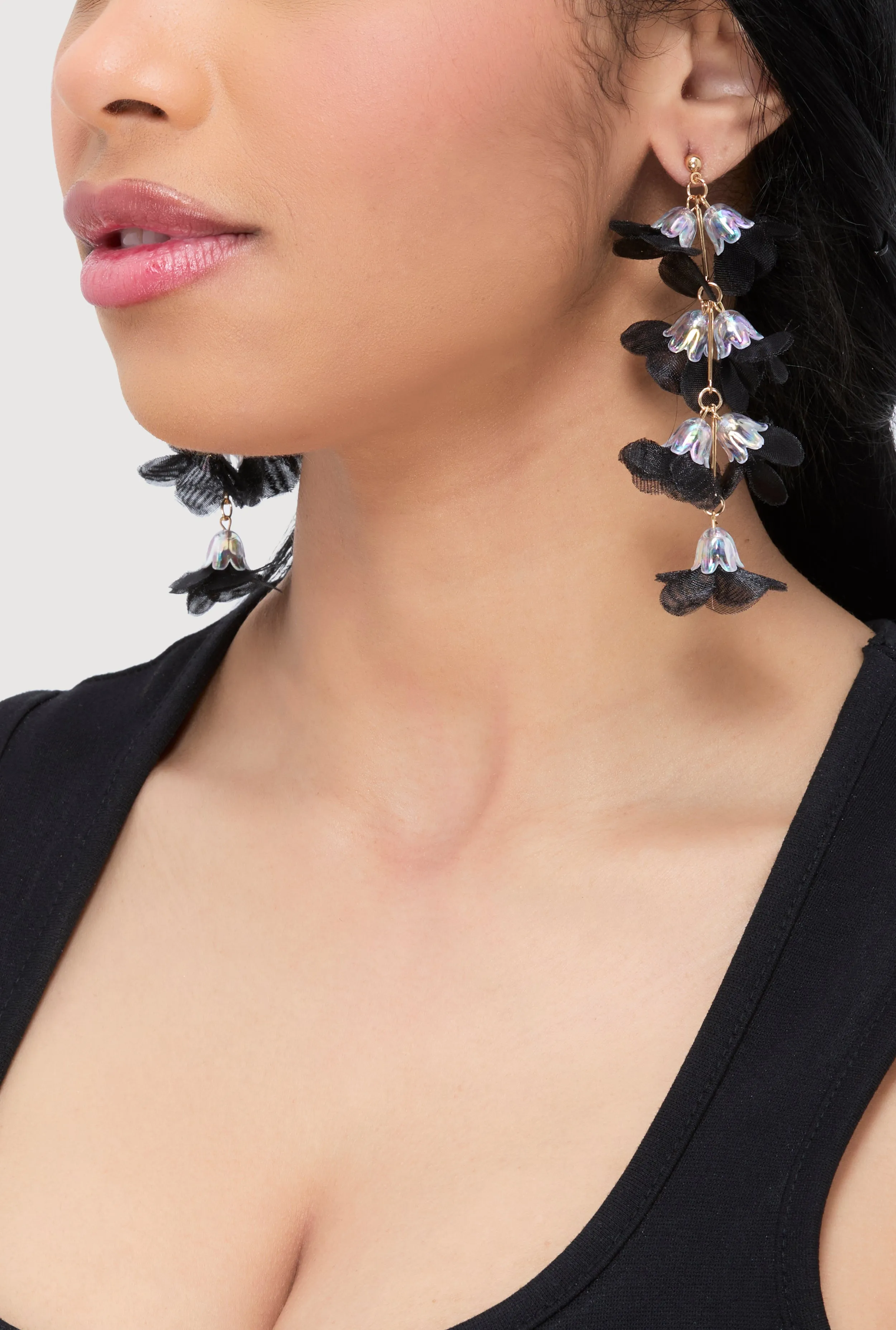 Tulle Floral Drop Earrings sold by Rainbow product image thumbnail 2