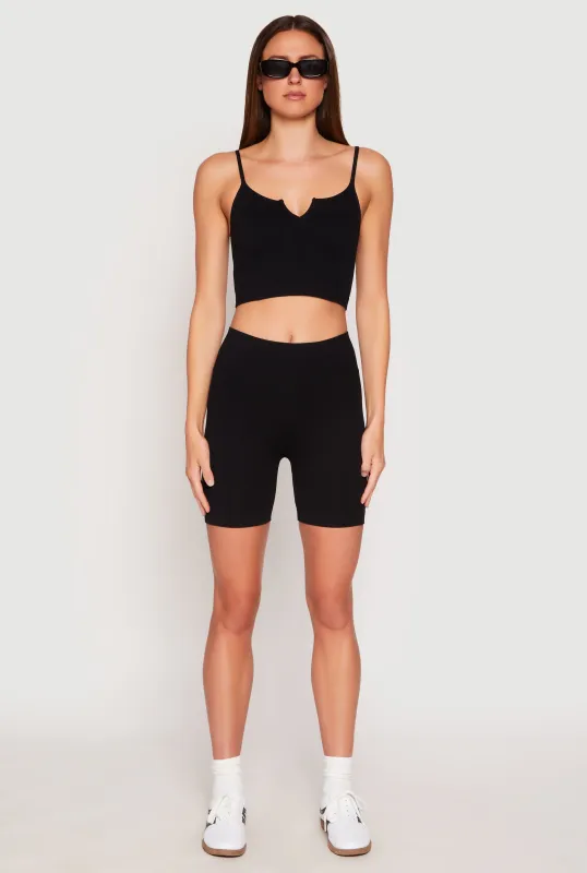 Seamless Notch Neck Cami and Biker Shorts sold by Rainbow