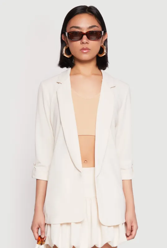 Crepe Knit Quarter Tabbed Sleeve Blazer sold by Rainbow