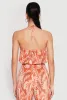 Almost Famous Plisse Tropical Print Cropped Halter Top sold by Rainbow