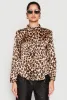 Satin Leopard Print Button Front Shirt sold by Rainbow