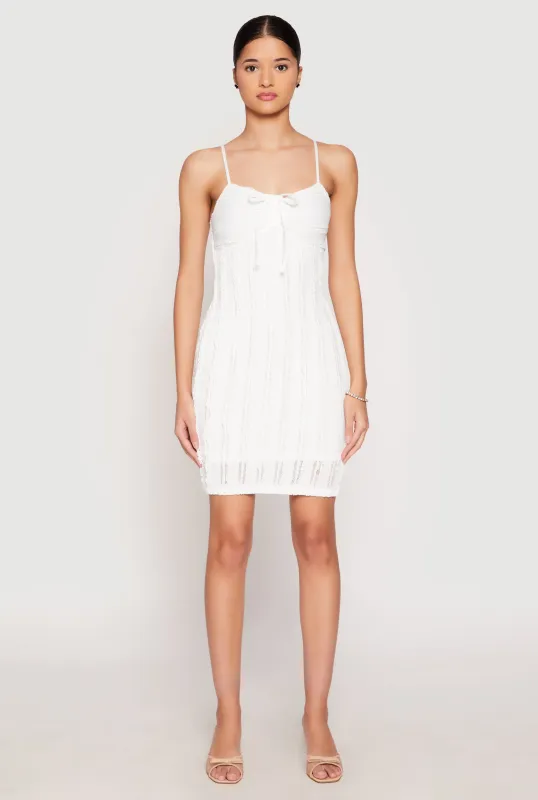 Almost Famous Sweetheart Tie Front Mini Dress sold by Rainbow