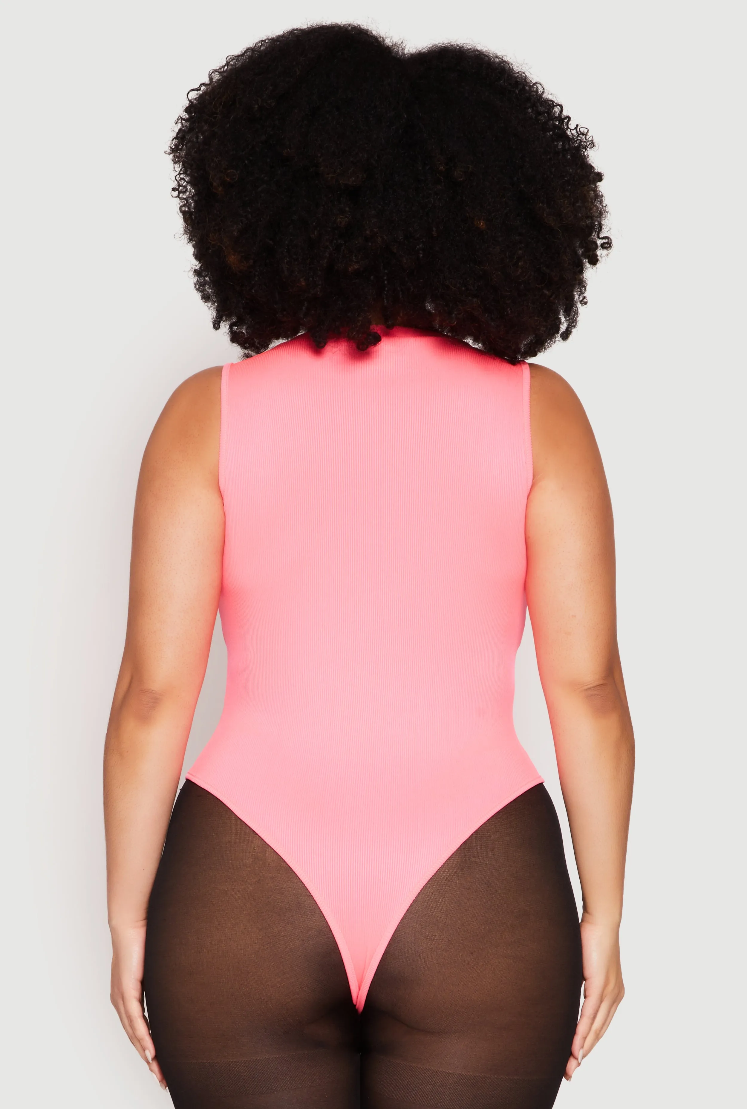 Plus Size Daisy Ribbed Knit Tank Thong Bodysuit sold by Rainbow product image thumbnail 5