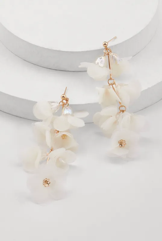 Tulle Floral Drop Earrings sold by Rainbow