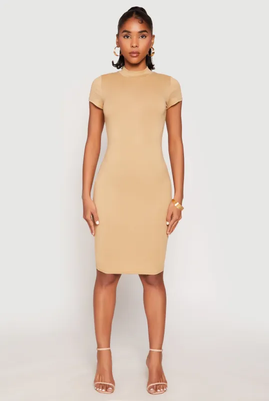 Soft Knit Mock Neck Dress sold by Rainbow
