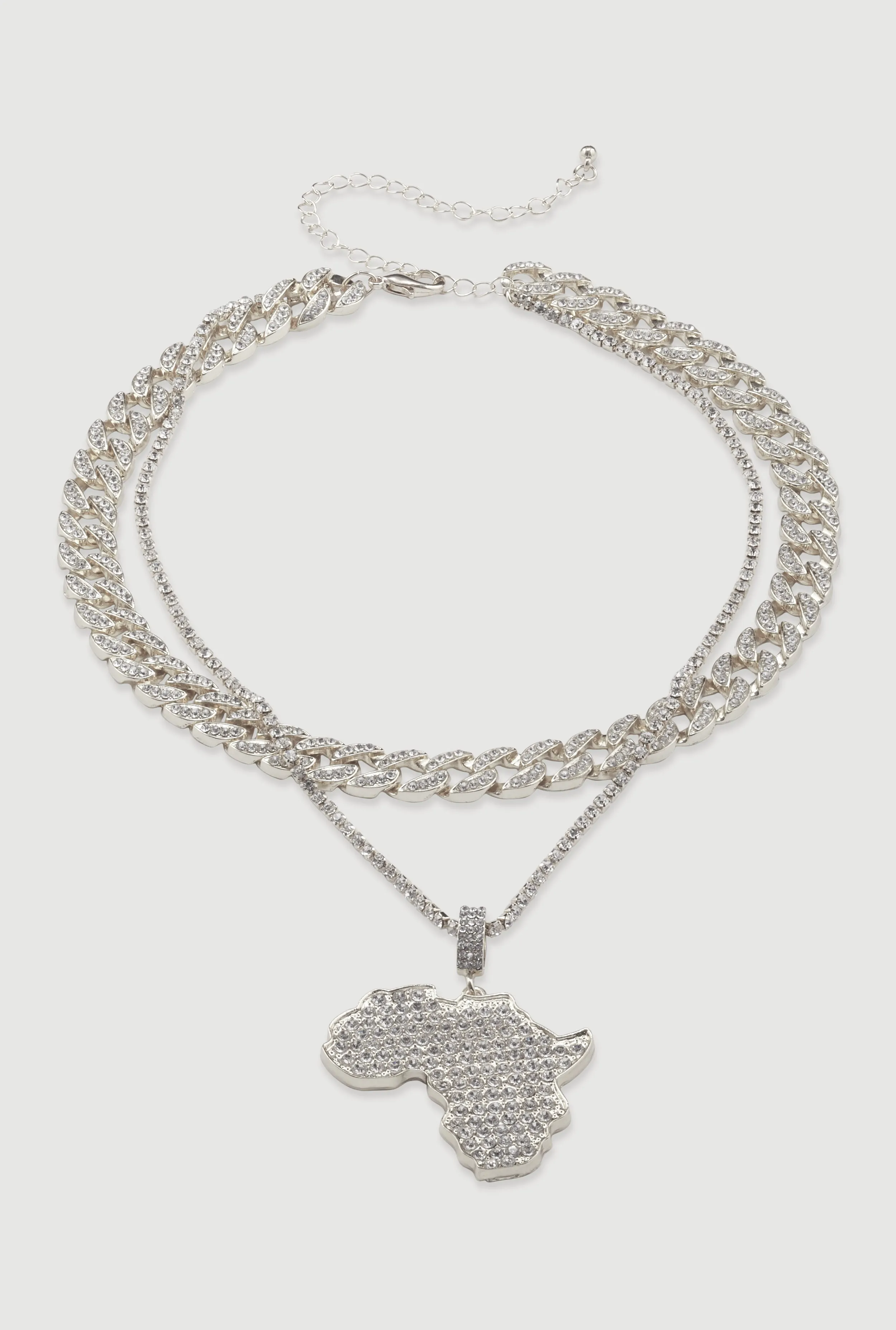 Africa Pendant Layered Chain Link Tennis Necklace sold by Rainbow