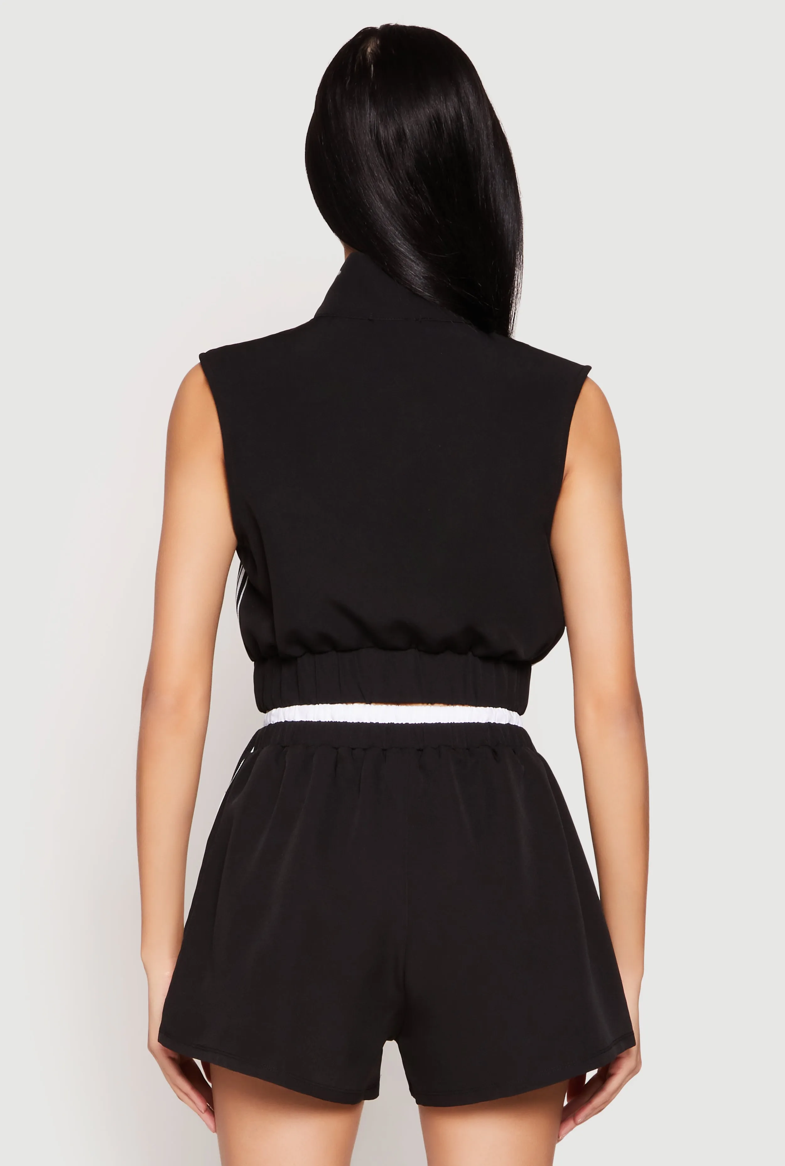 Side Stripe Sleeveless Zip Up Vest sold by Rainbow product image thumbnail 5