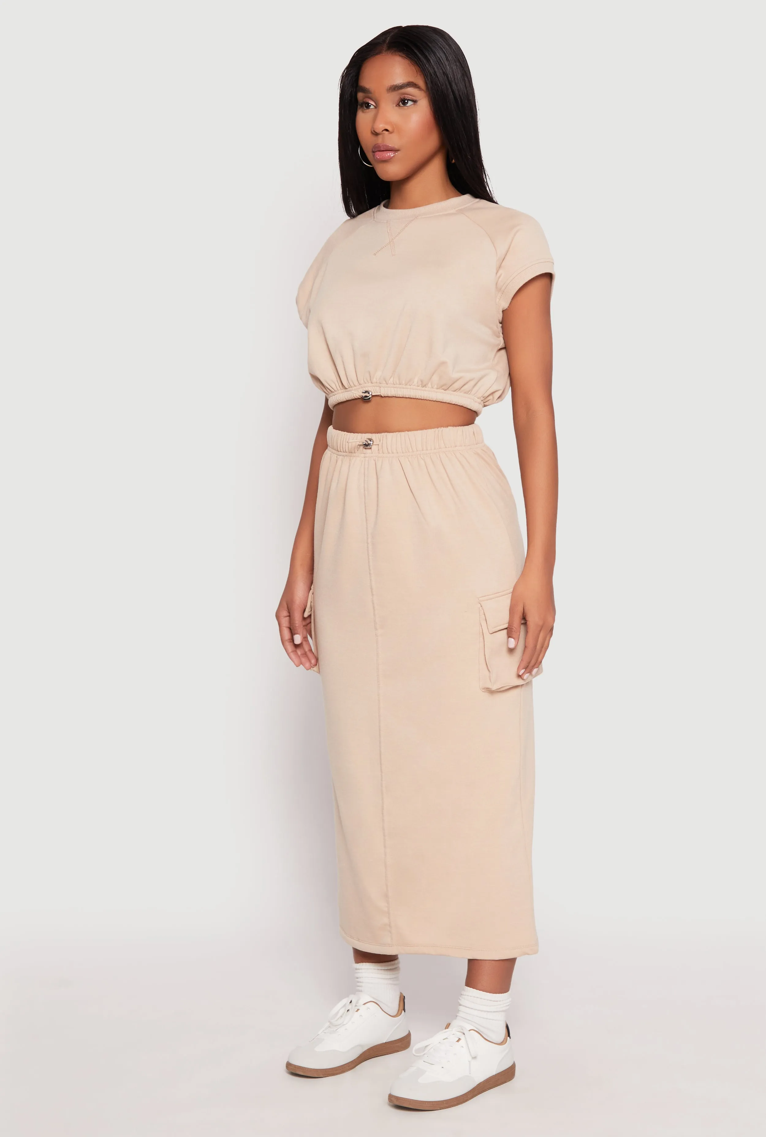 Almost Famous Cap Sleeve Cropped Sweatshirt sold by Rainbow product image thumbnail 5