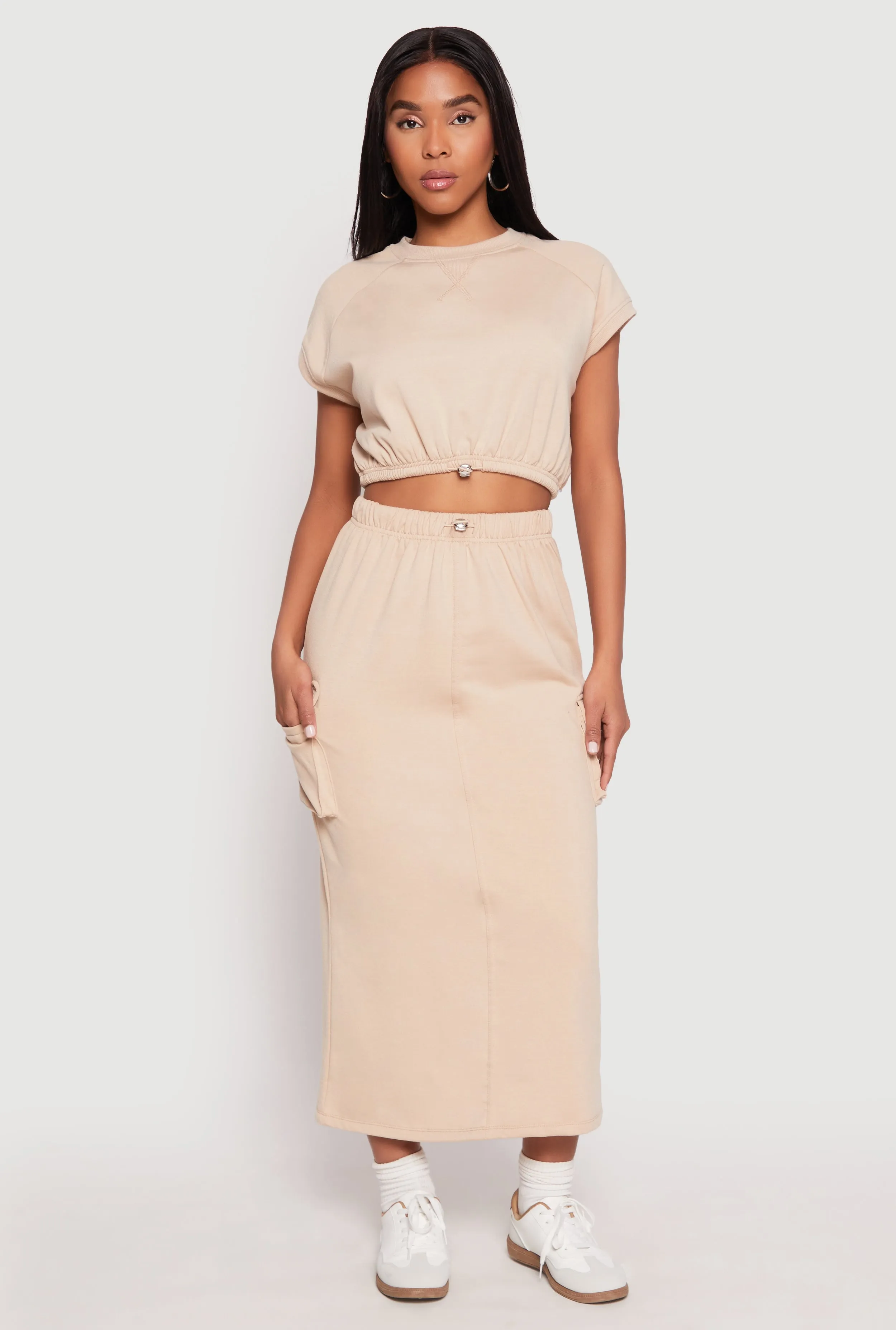 Almost Famous Cap Sleeve Cropped Sweatshirt sold by Rainbow product image thumbnail 3