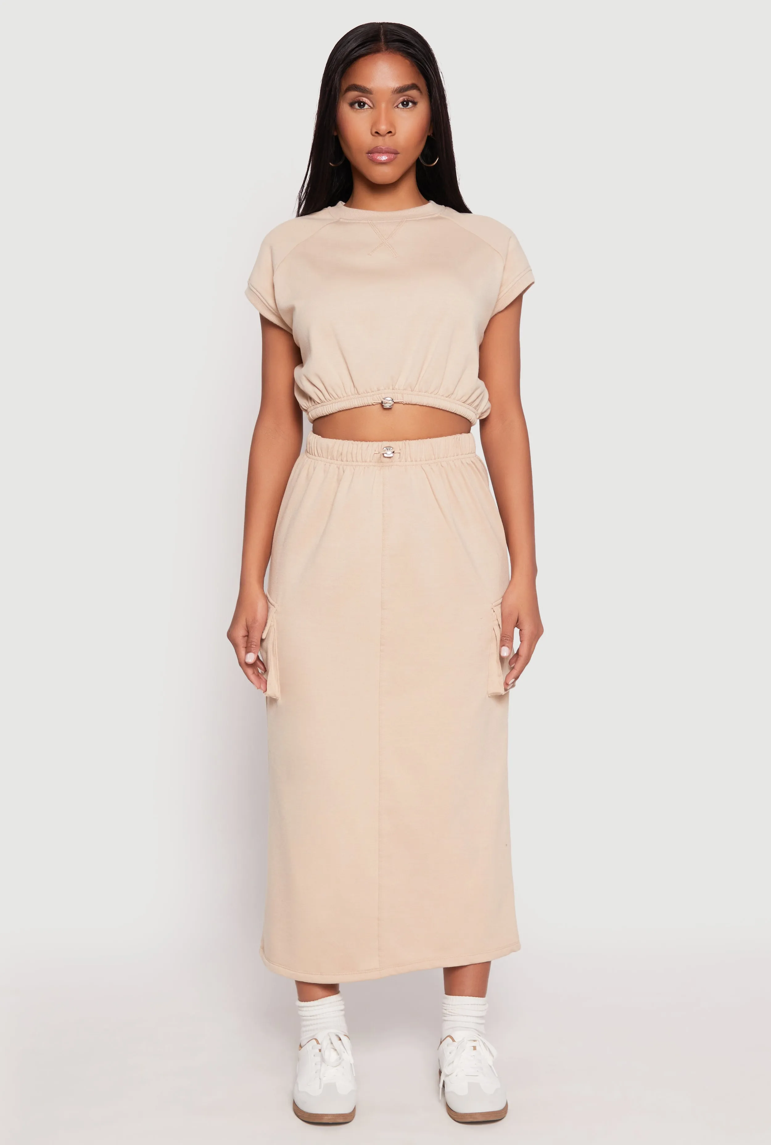 Almost Famous Cap Sleeve Cropped Sweatshirt sold by Rainbow product image thumbnail 2