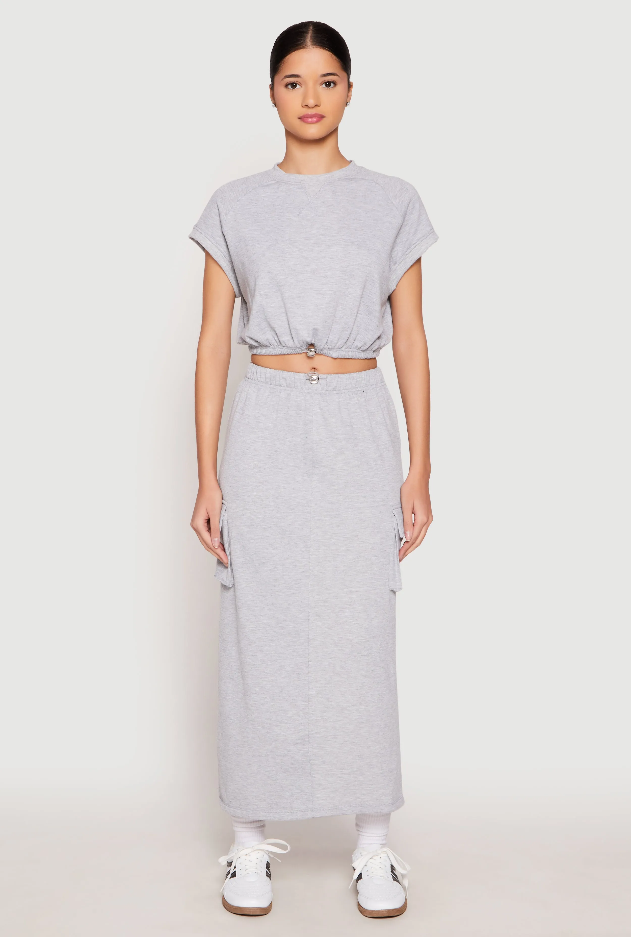 Almost Famous Cap Sleeve Cropped Sweatshirt sold by Rainbow product image thumbnail 2