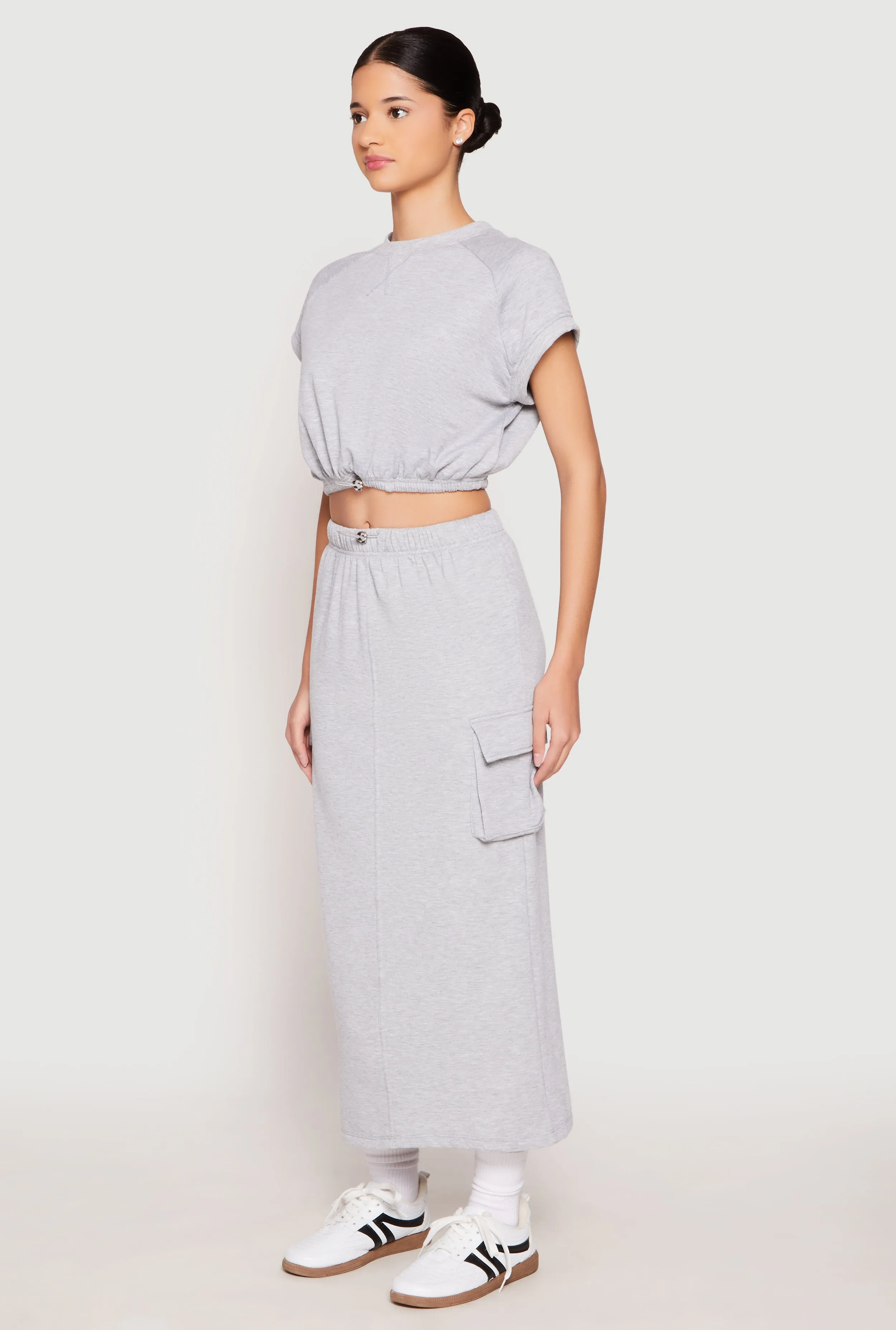 Almost Famous Cap Sleeve Cropped Sweatshirt sold by Rainbow product image thumbnail 5