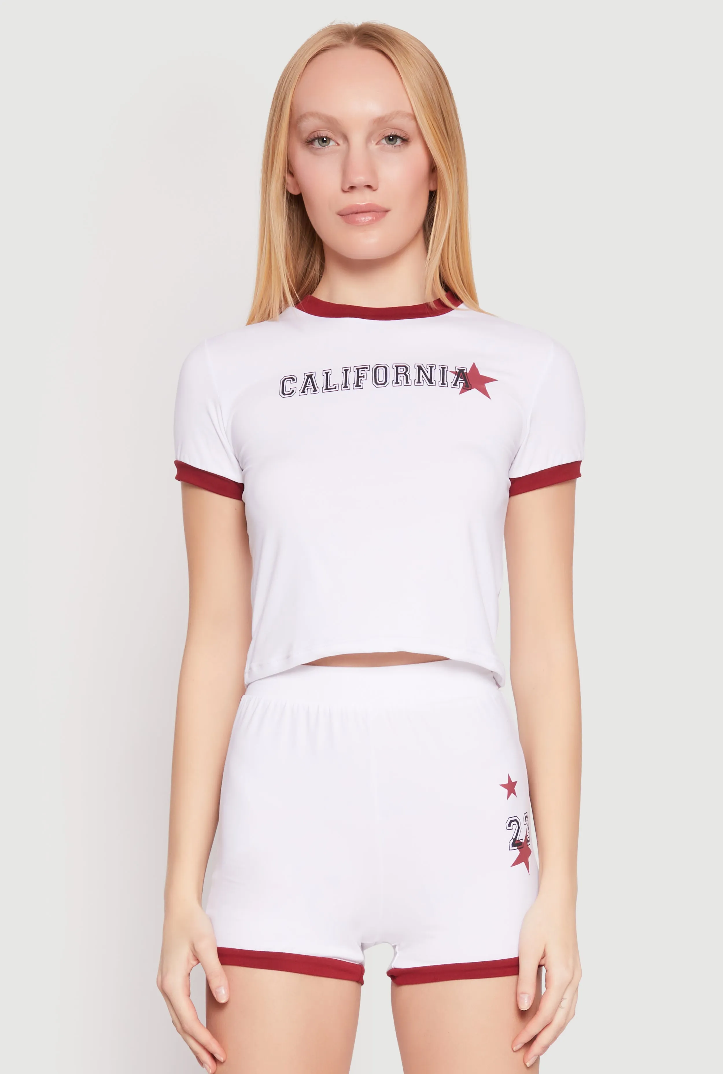 California Short Sleeve Crop Top sold by Rainbow