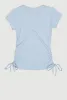 Girls Ribbed Knit Side Ruched Tee sold by Rainbow