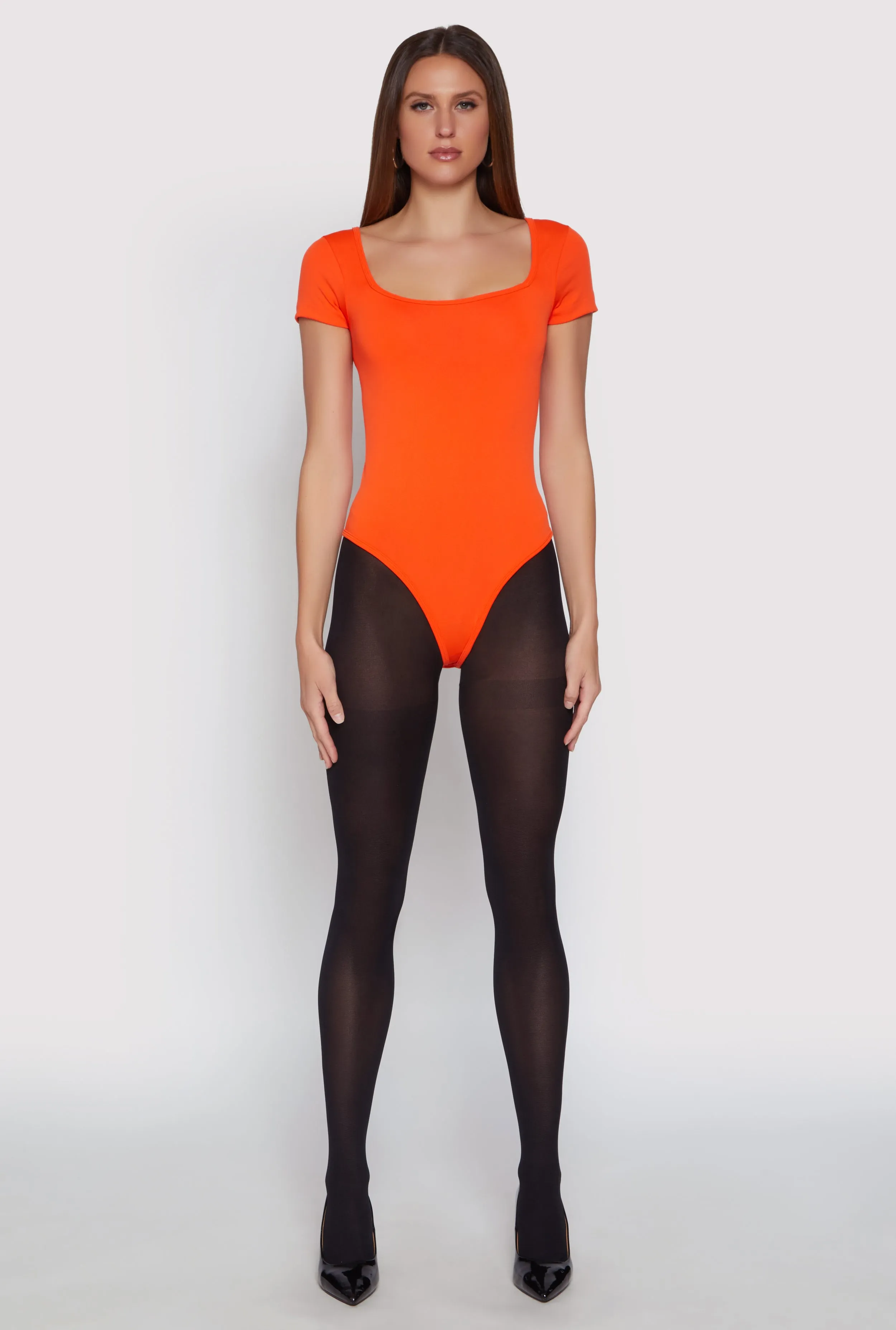 Square Neck Seamless Bodysuit sold by Rainbow