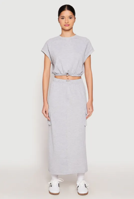 Almost Famous Fleece Cargo Skirt sold by Rainbow