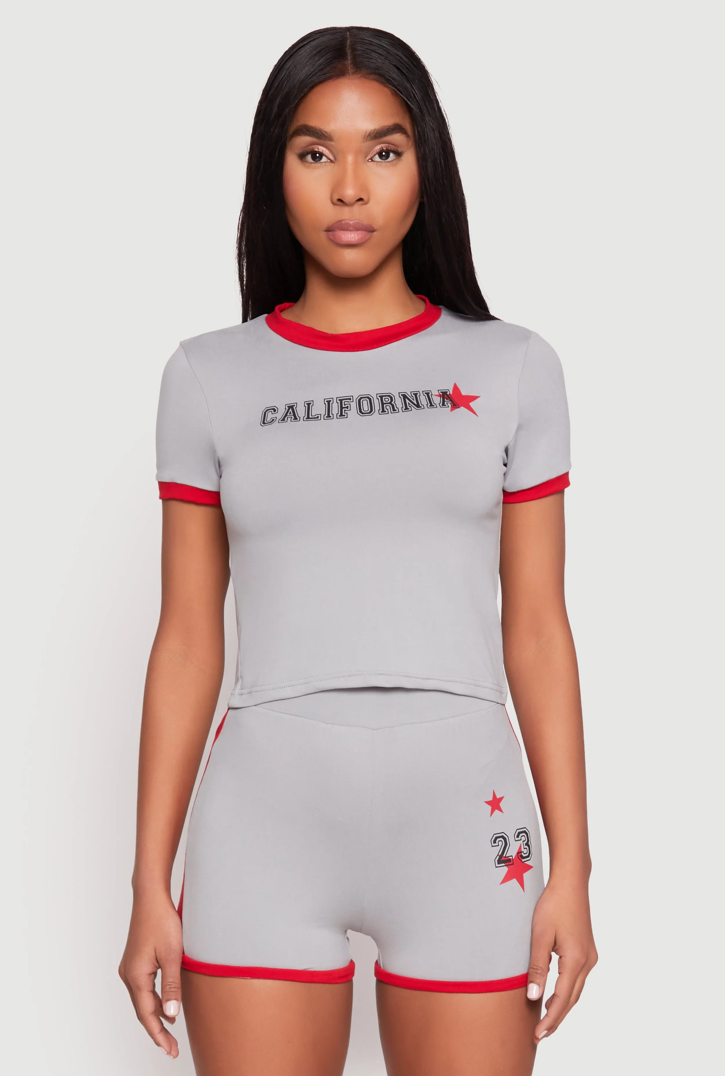 California Short Sleeve Crop Top sold by Rainbow