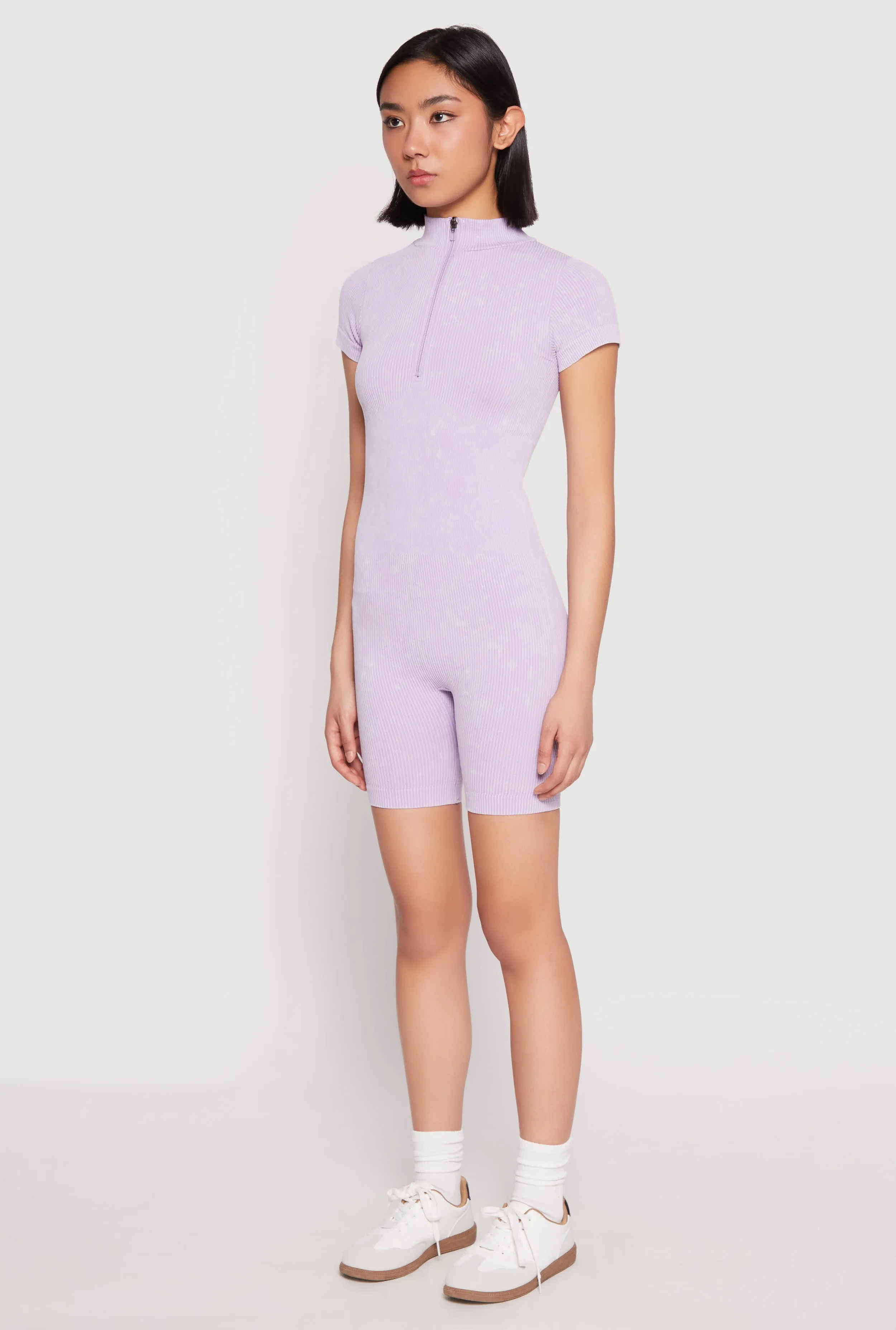 Acid Wash Biker Romper sold by Rainbow product image thumbnail 3