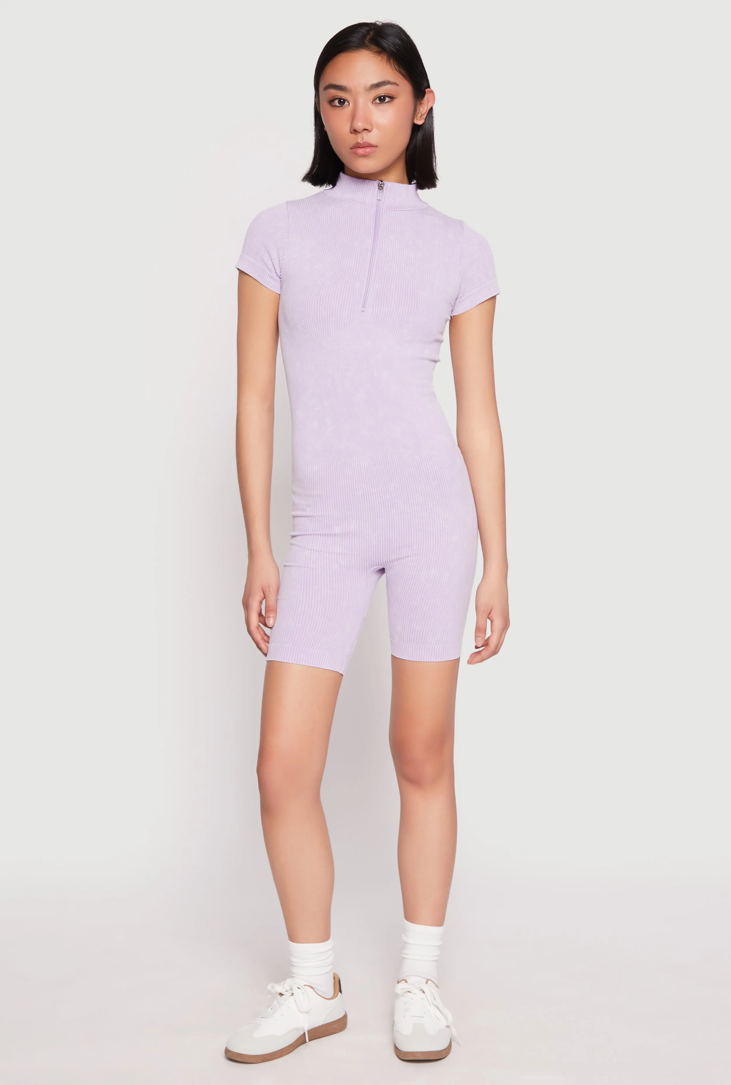 Acid Wash Biker Romper sold by Rainbow product image thumbnail 2