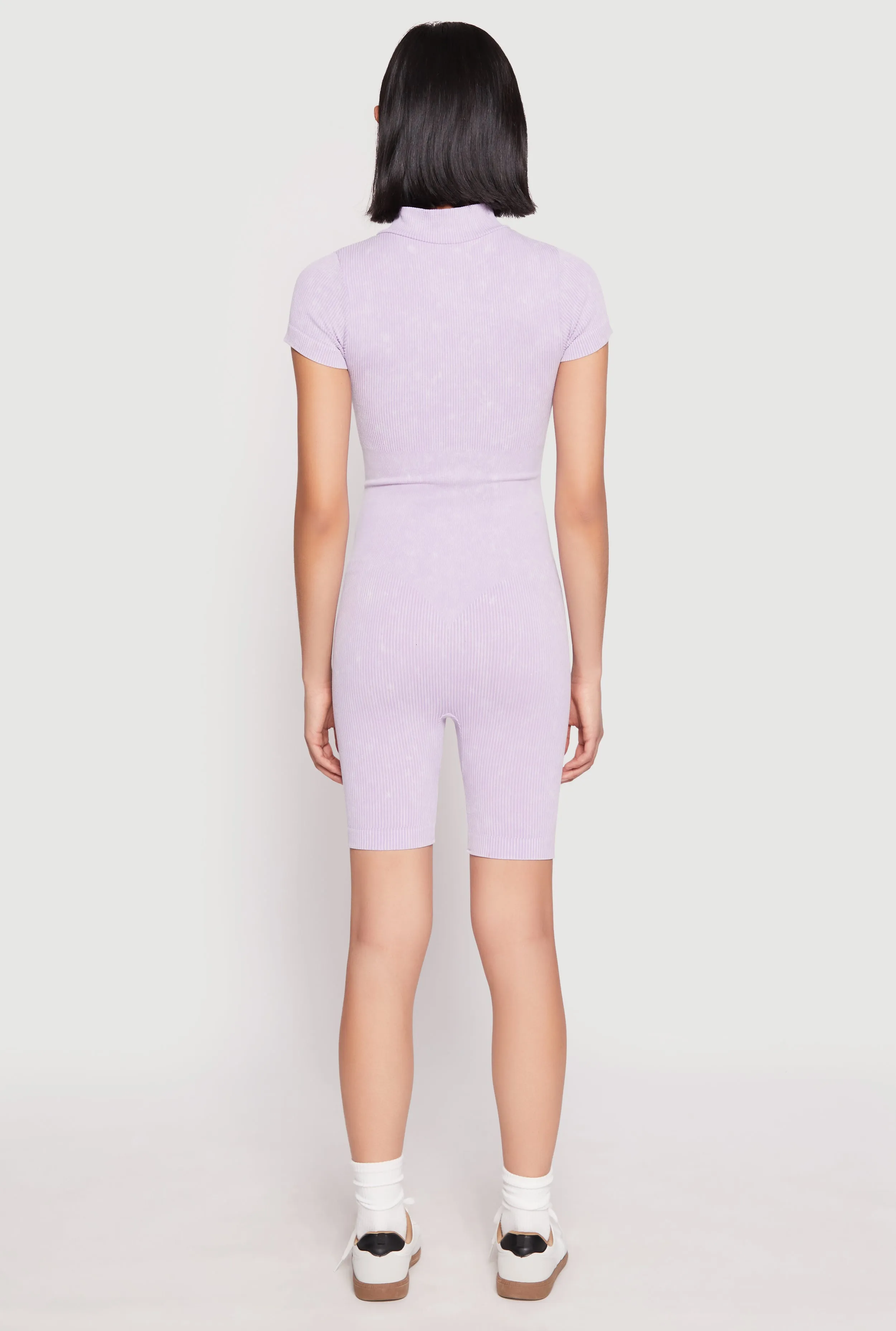 Acid Wash Biker Romper sold by Rainbow product image thumbnail 5