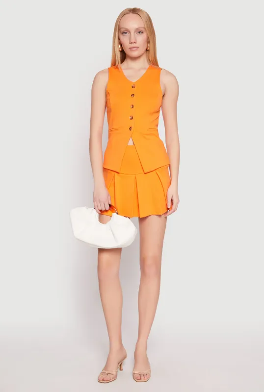 Iris Ponte Pleated Mini Skirt sold by Rainbow