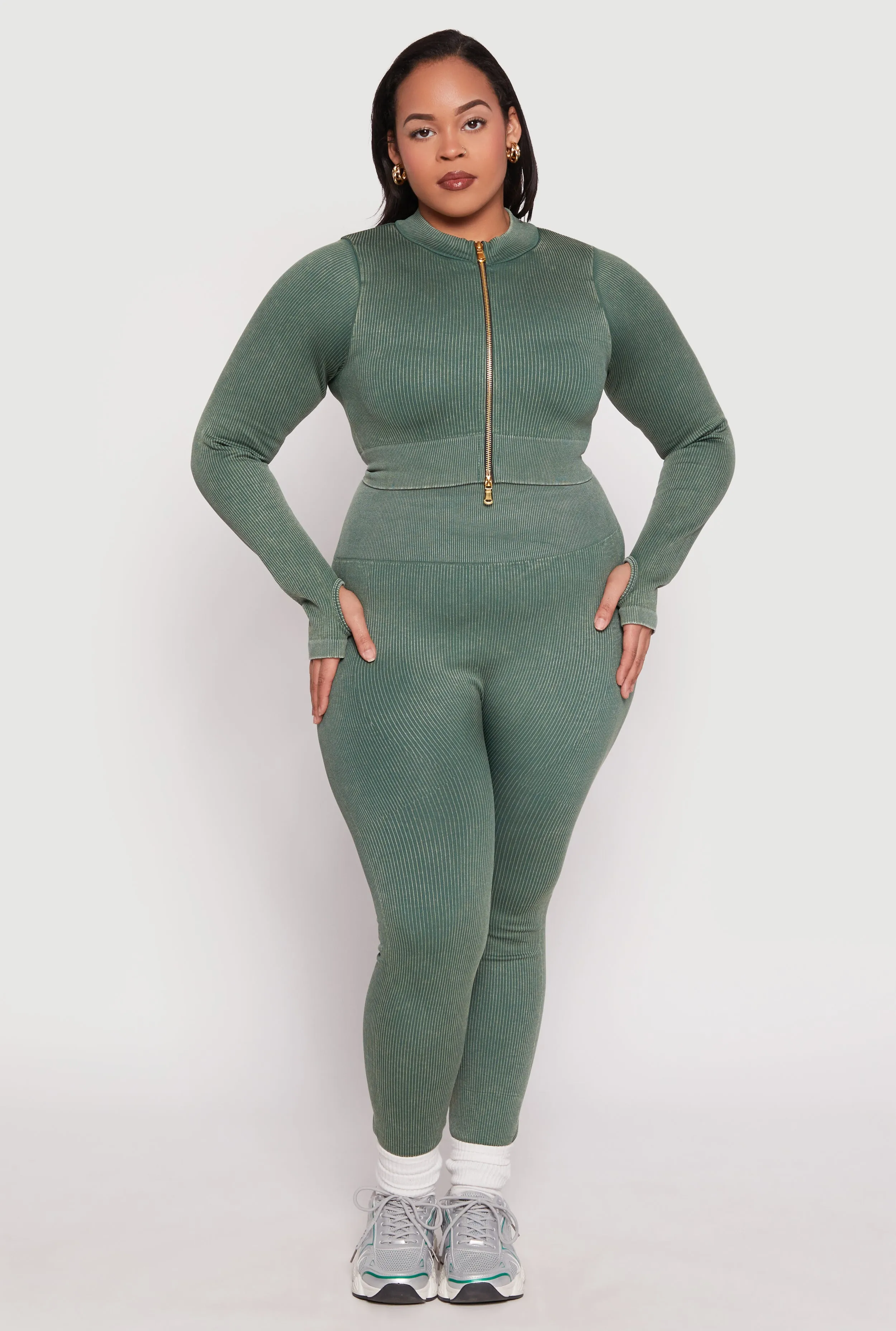 Plus Size Daisy Acid Wash Track Jacket sold by Rainbow product image thumbnail 2