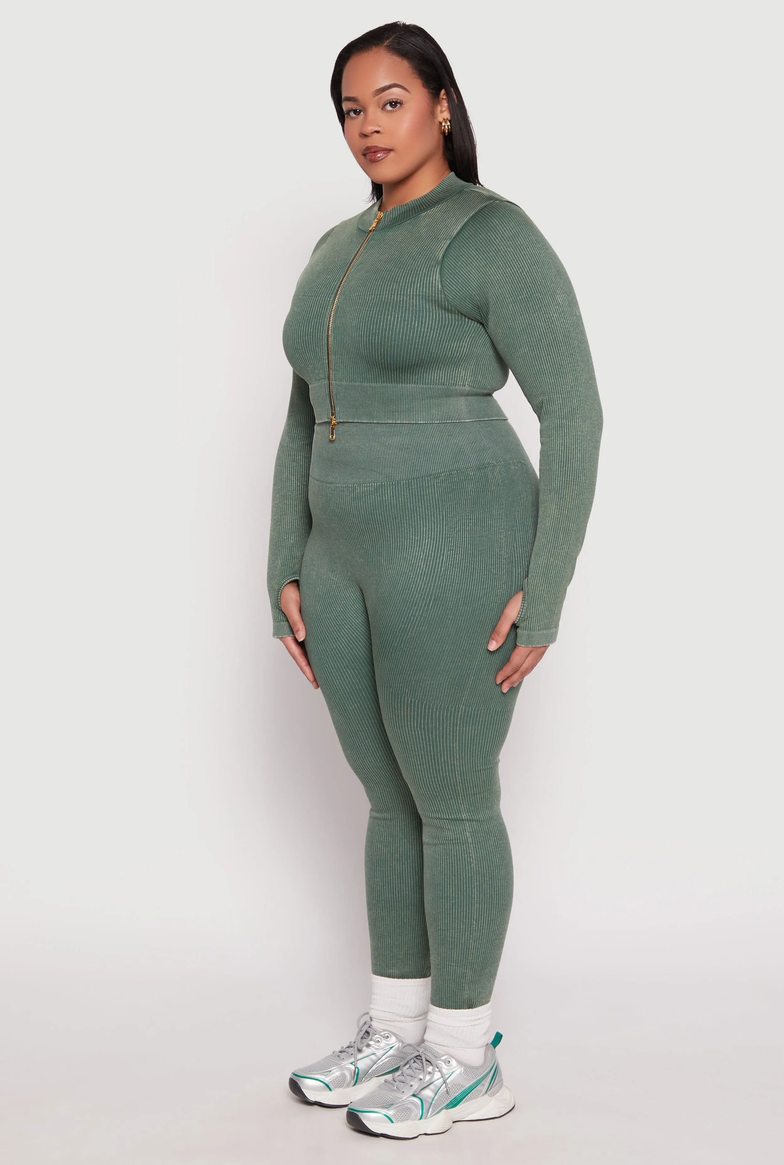 Plus Size Daisy Acid Wash Track Jacket sold by Rainbow product image thumbnail 3