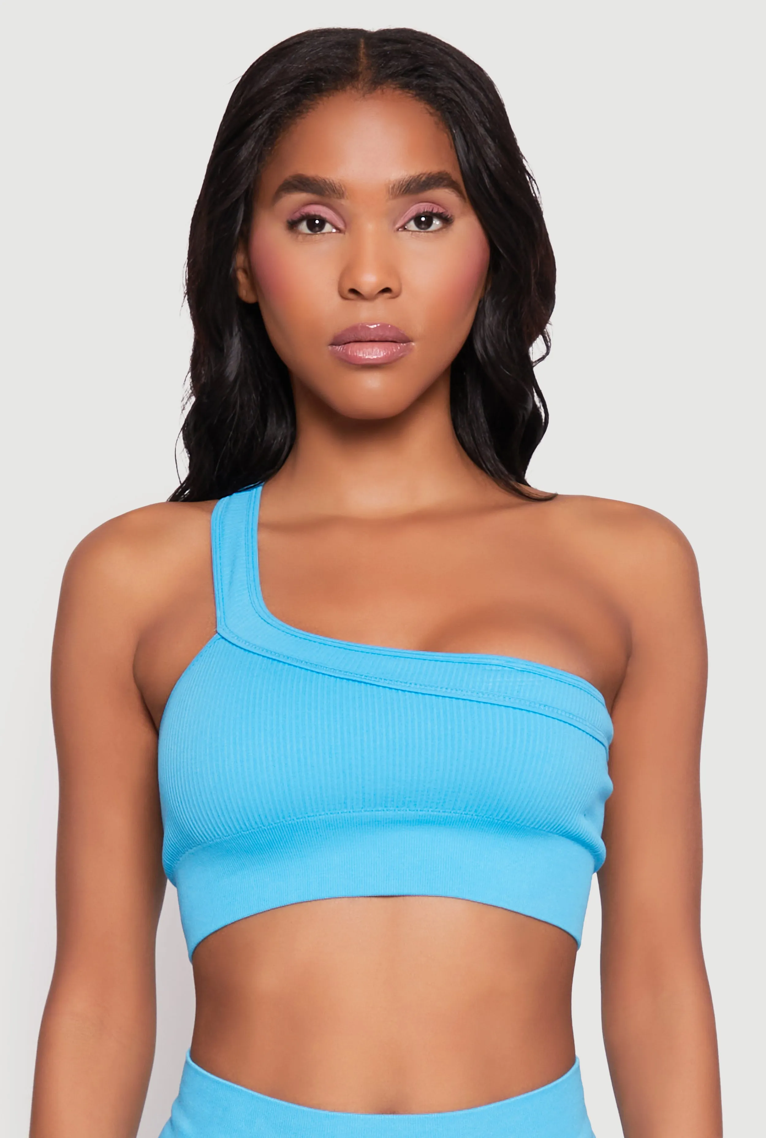 Seamless One Shoulder Crop Top sold by Rainbow