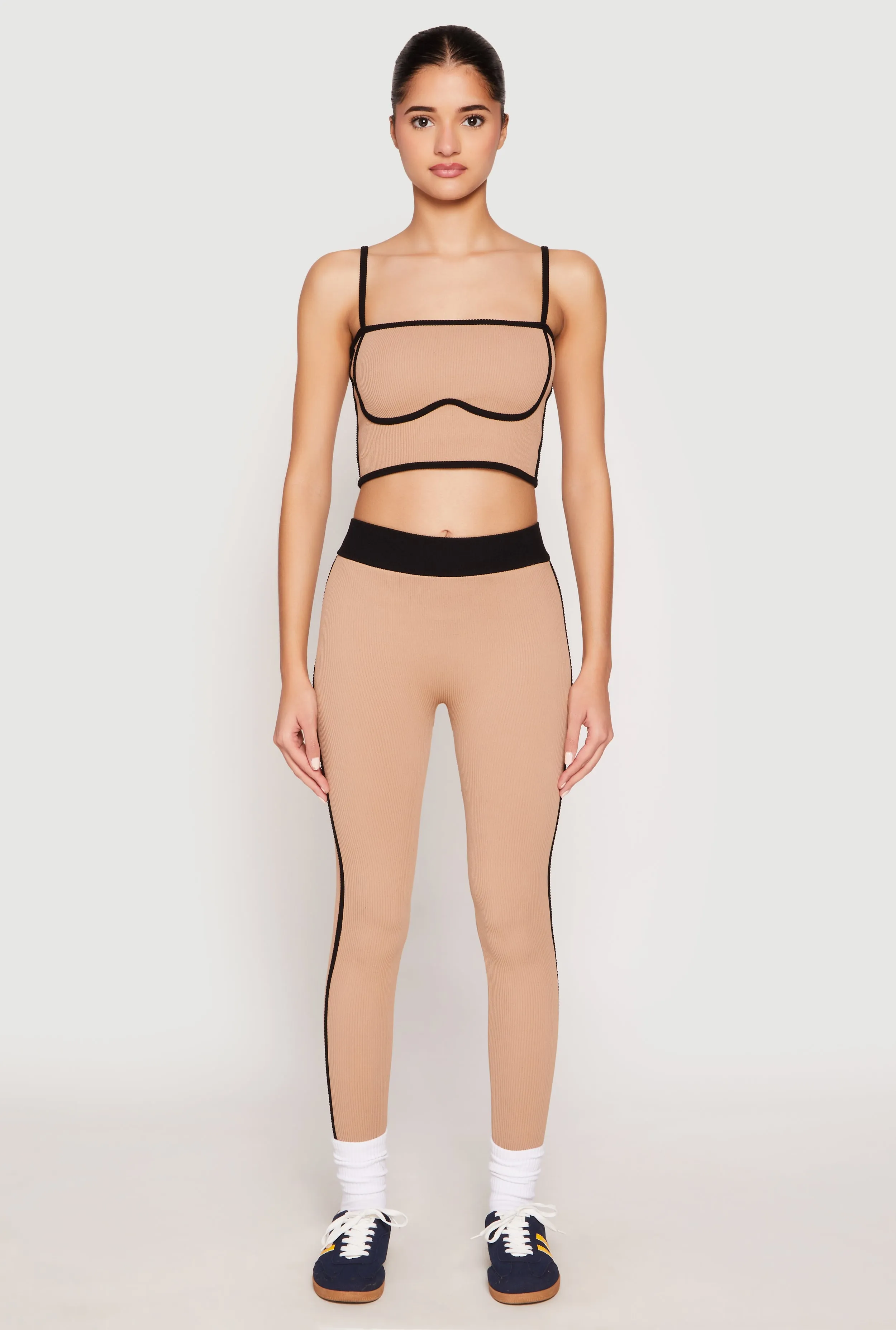 Seamless Contrast Trim Cropped Cami sold by Rainbow product image thumbnail 2