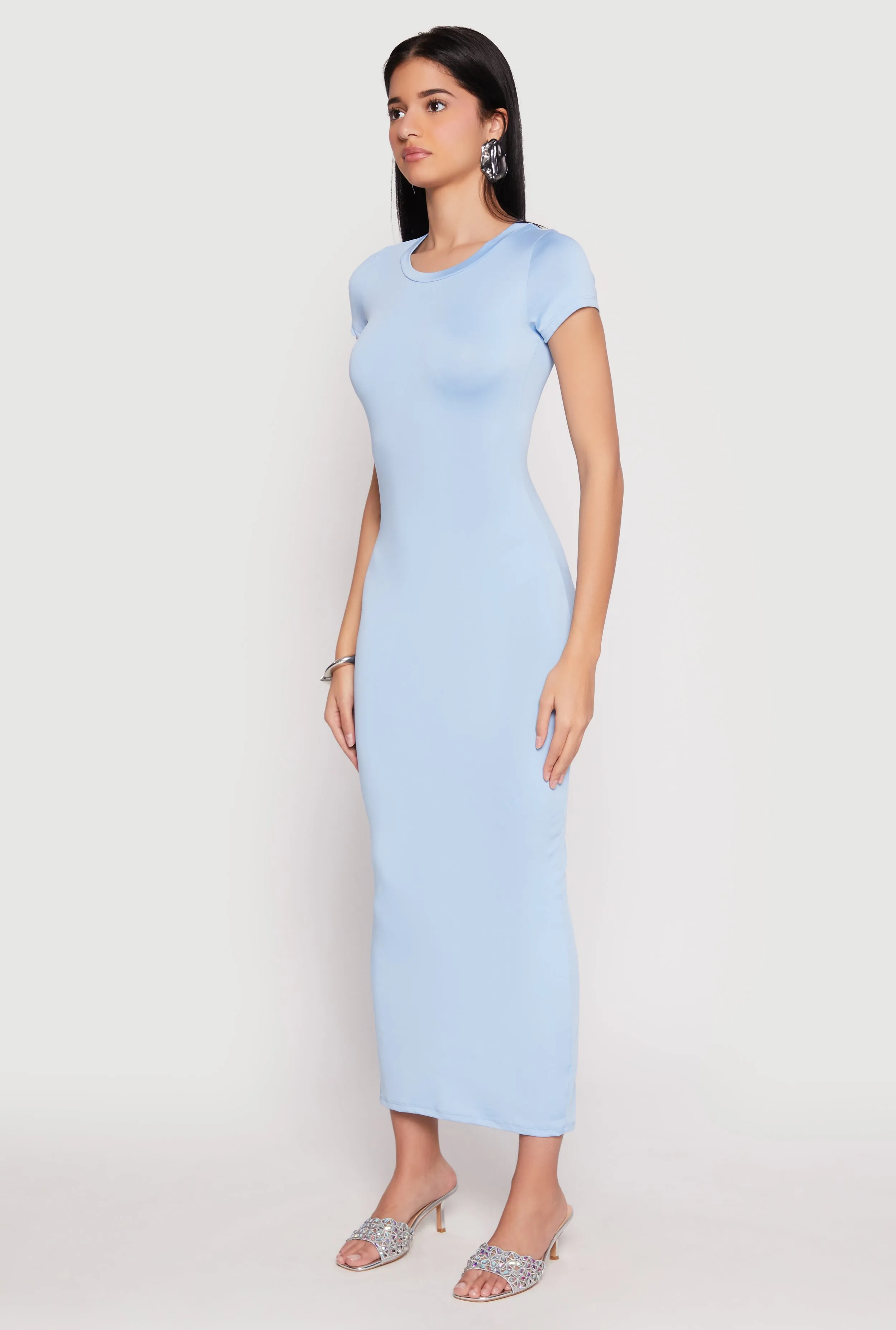 Short Sleeve Slit Back Maxi Dress sold by Rainbow product image thumbnail 2