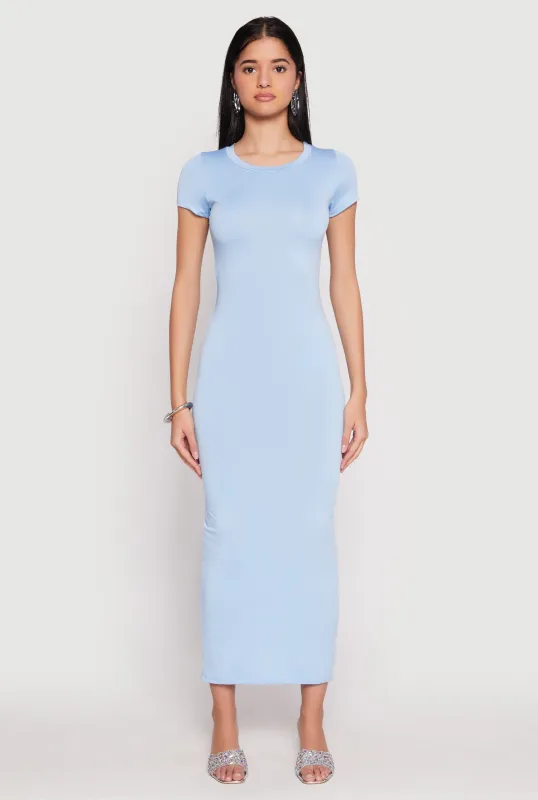 Short Sleeve Slit Back Maxi Dress sold by Rainbow