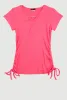 Girls Ribbed Knit Heart Keyhole T Shirt sold by Rainbow