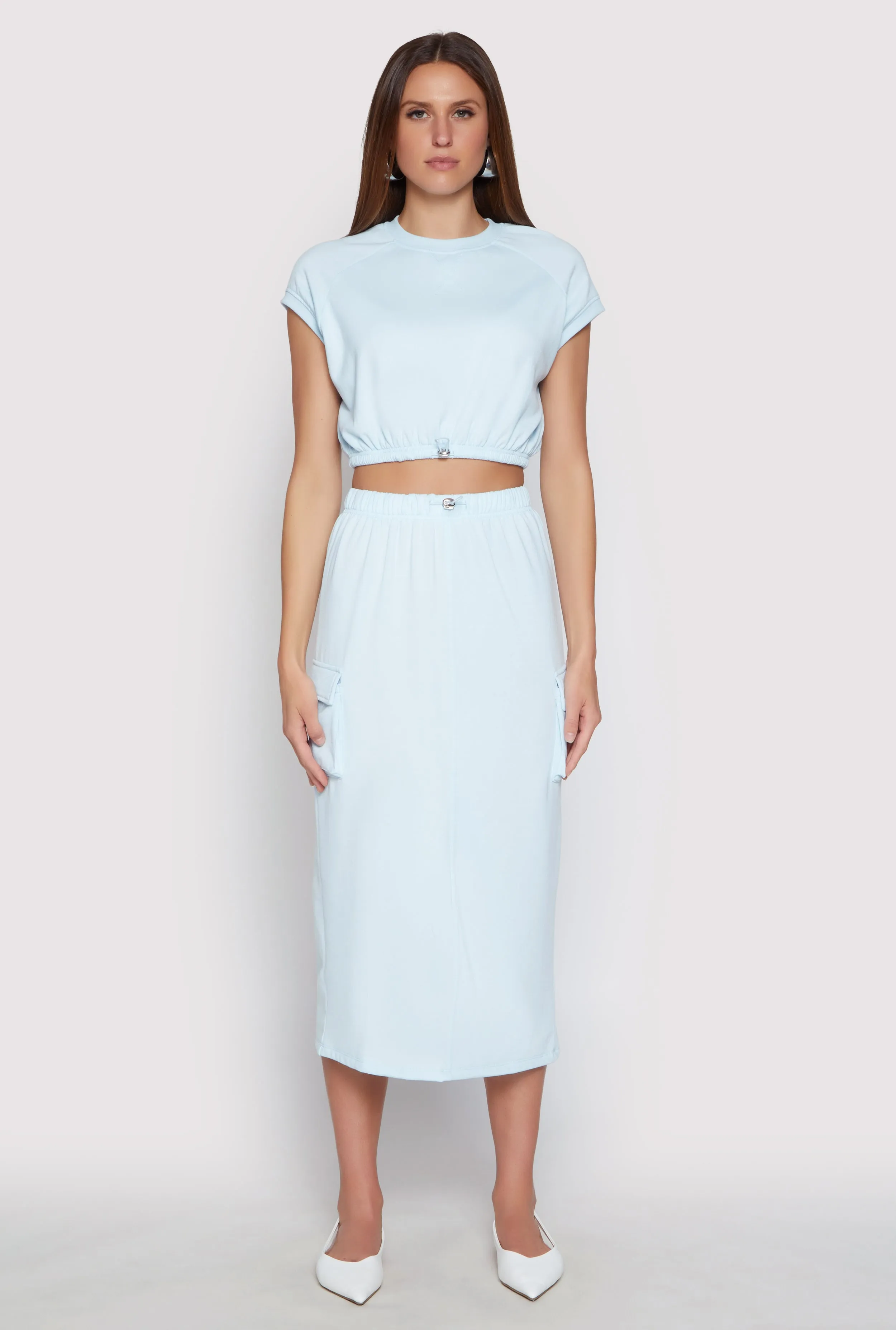 Almost Famous Cap Sleeve Cropped Sweatshirt sold by Rainbow product image thumbnail 2