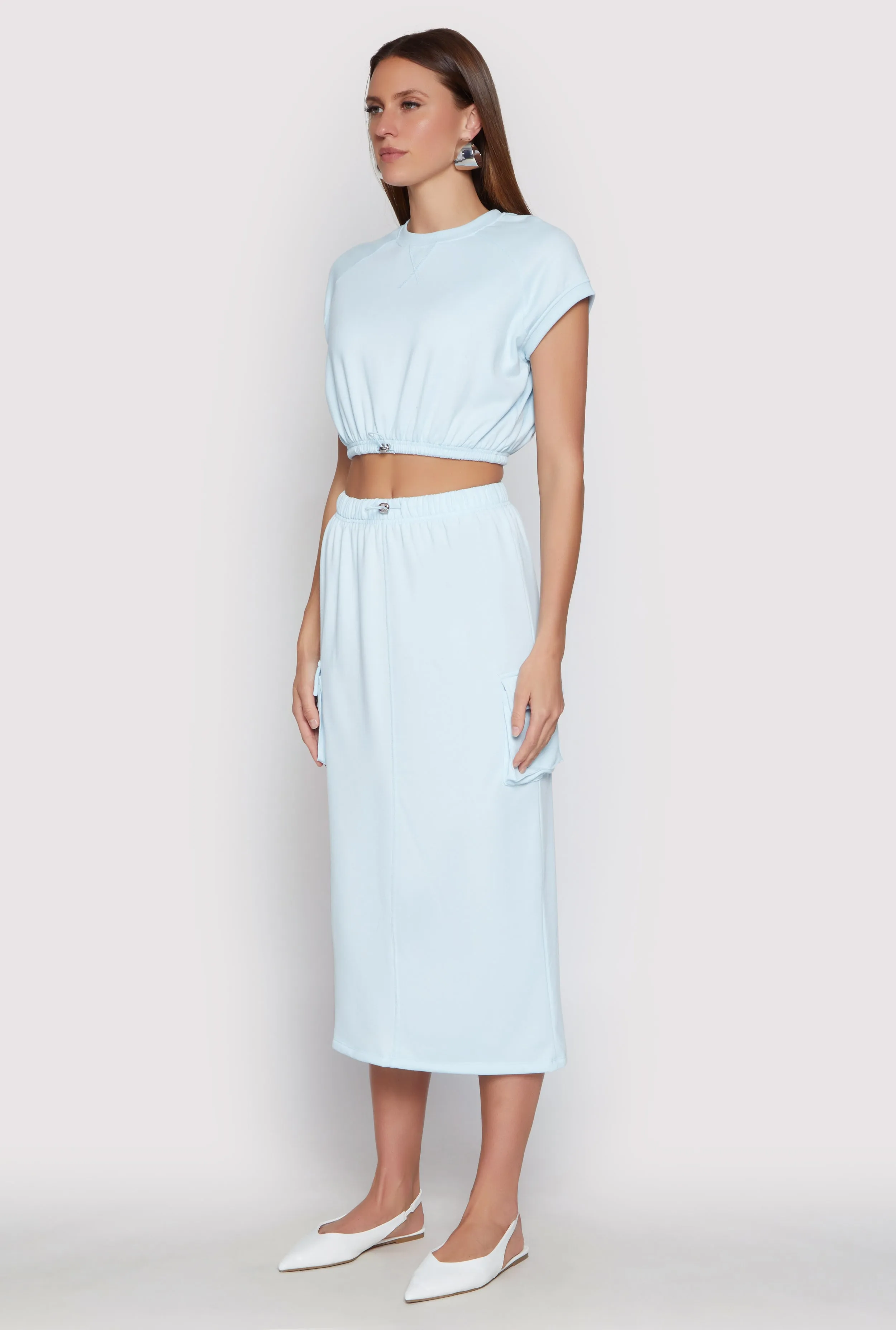 Almost Famous Cap Sleeve Cropped Sweatshirt sold by Rainbow product image thumbnail 5