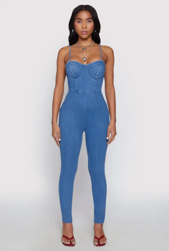 Haute Monde Denim Bustier Jumpsuit sold by Rainbow