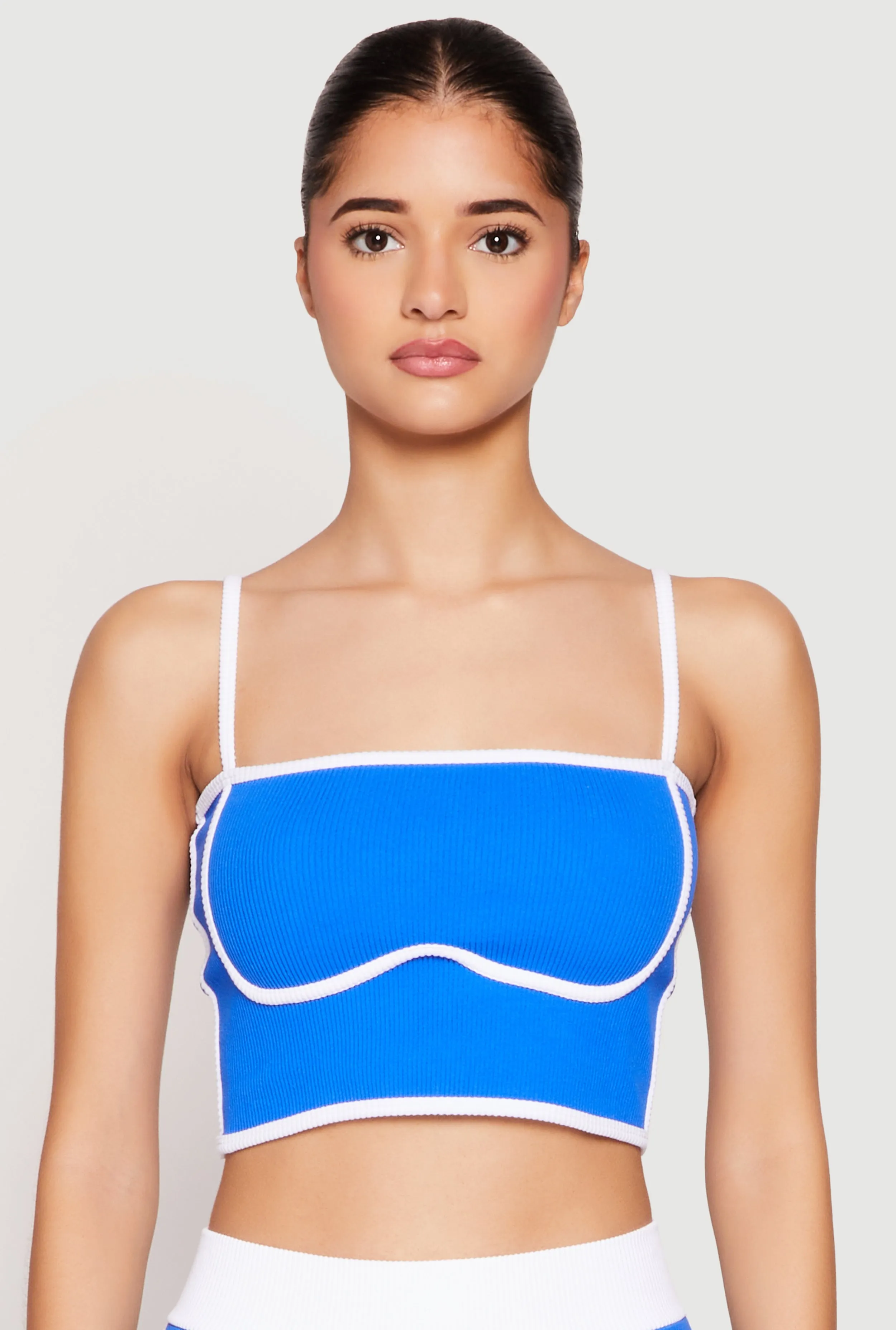 Seamless Contrast Trim Cropped Cami sold by Rainbow