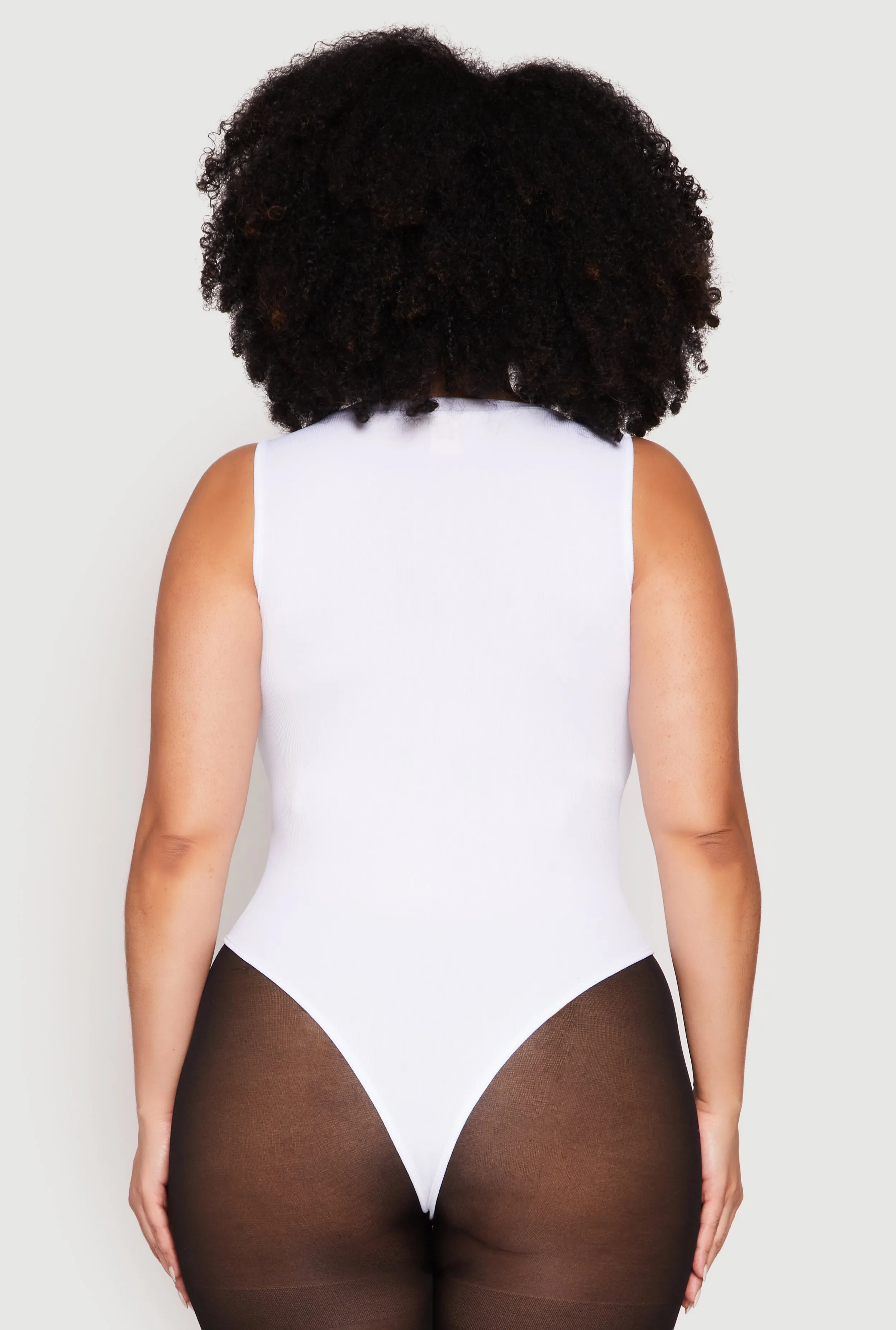 Plus Size Daisy Ribbed Knit Tank Thong Bodysuit sold by Rainbow product image thumbnail 5